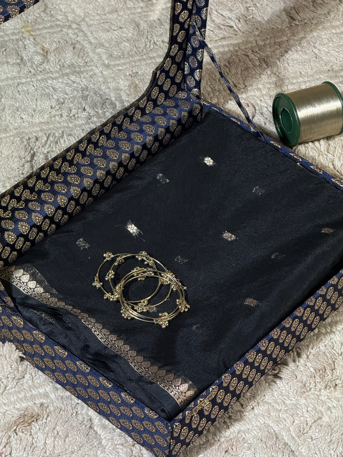 Classic Black Zari Butti Silk Saree With Elegant Border