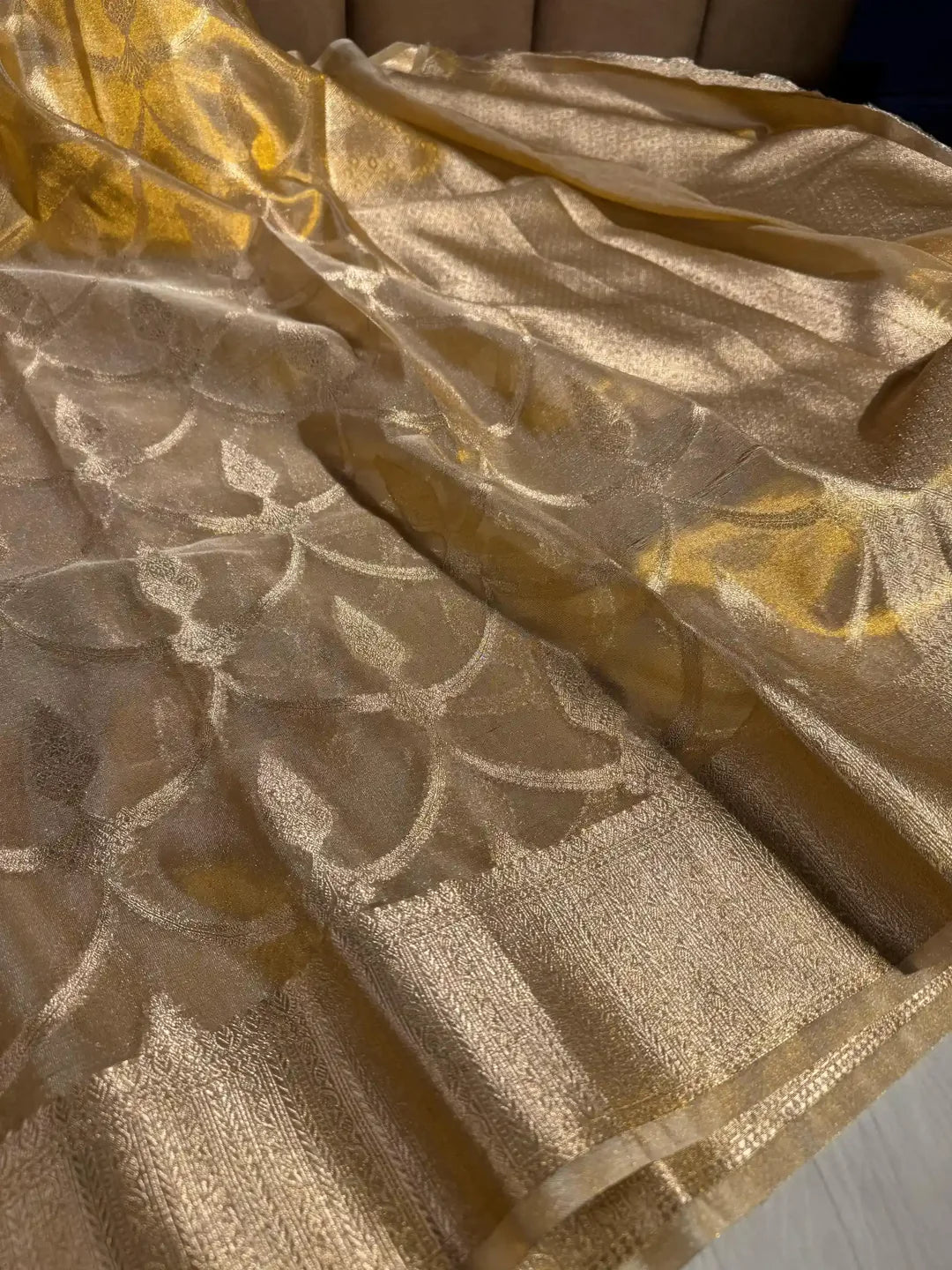 Copper Tissue Silk Heritage Weave Banarasi Saree