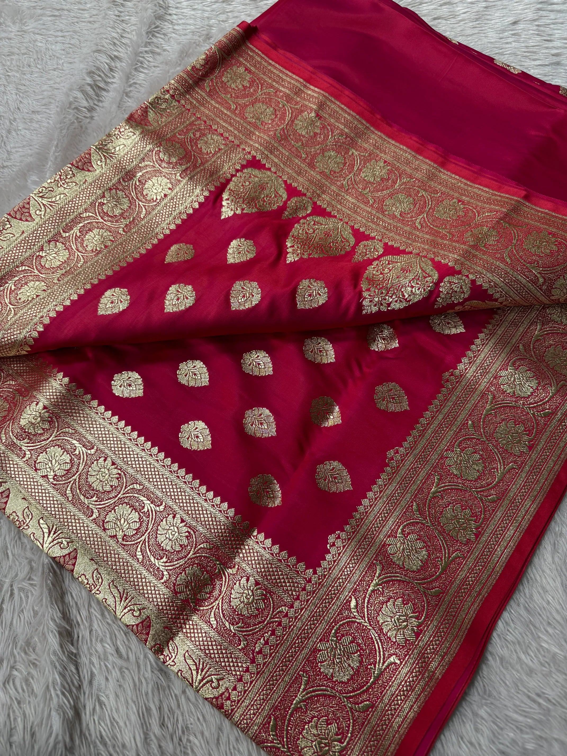 Premium Satin Silk Bridal Banarasi Saree