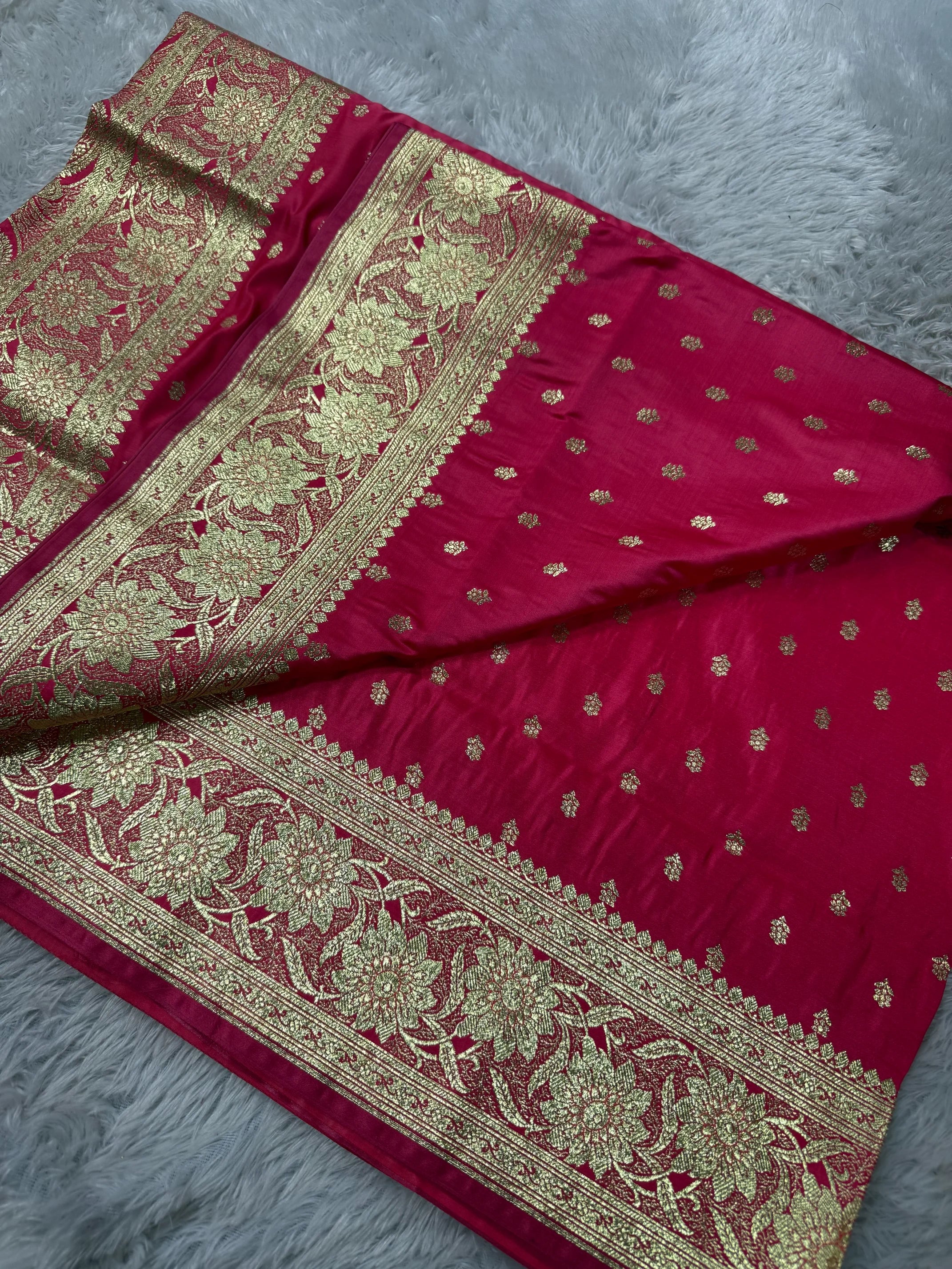 Premium Satin Silk Bridal Banarasi Saree