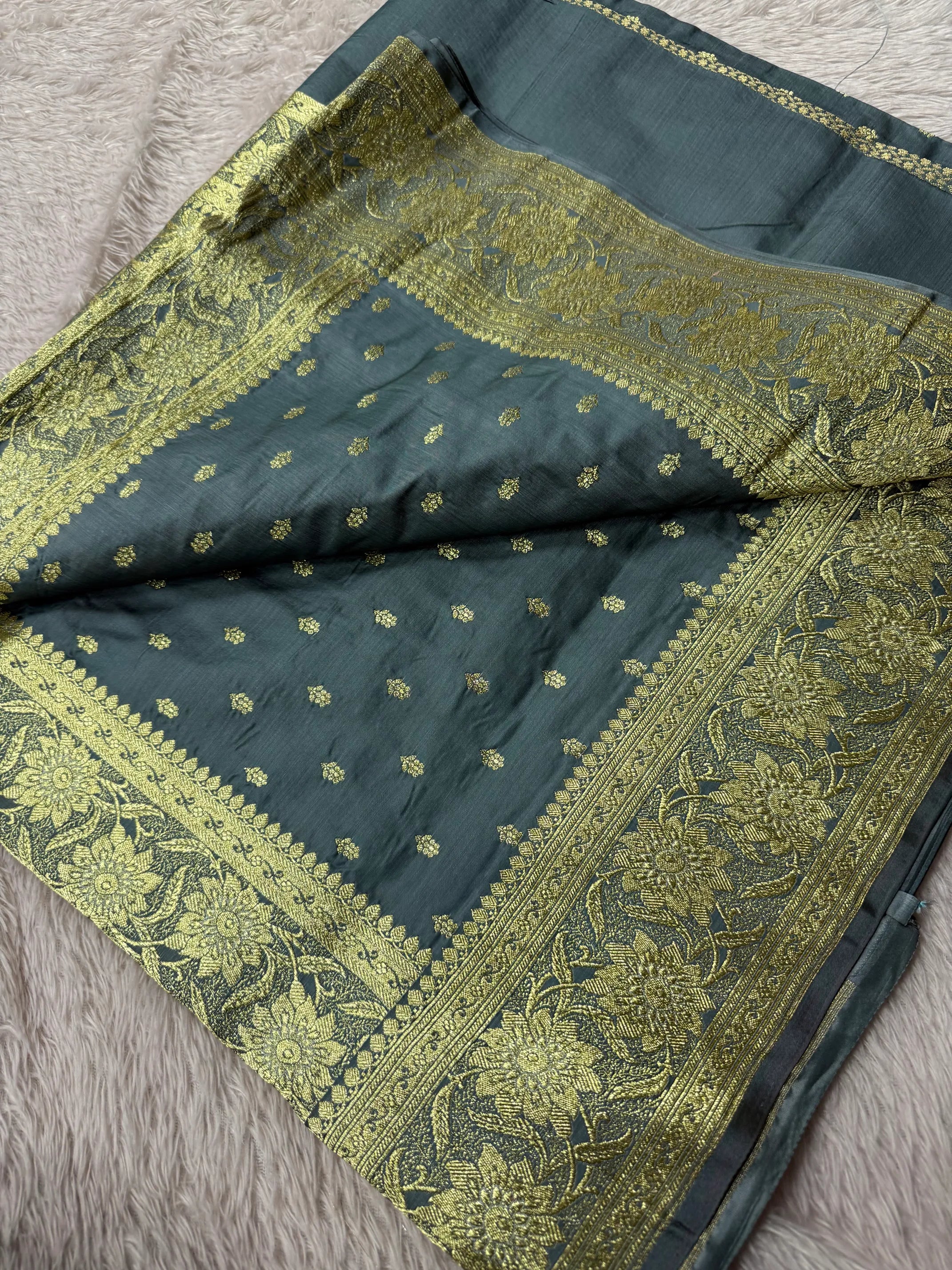 Premium Satin Silk Bridal Banarasi Saree