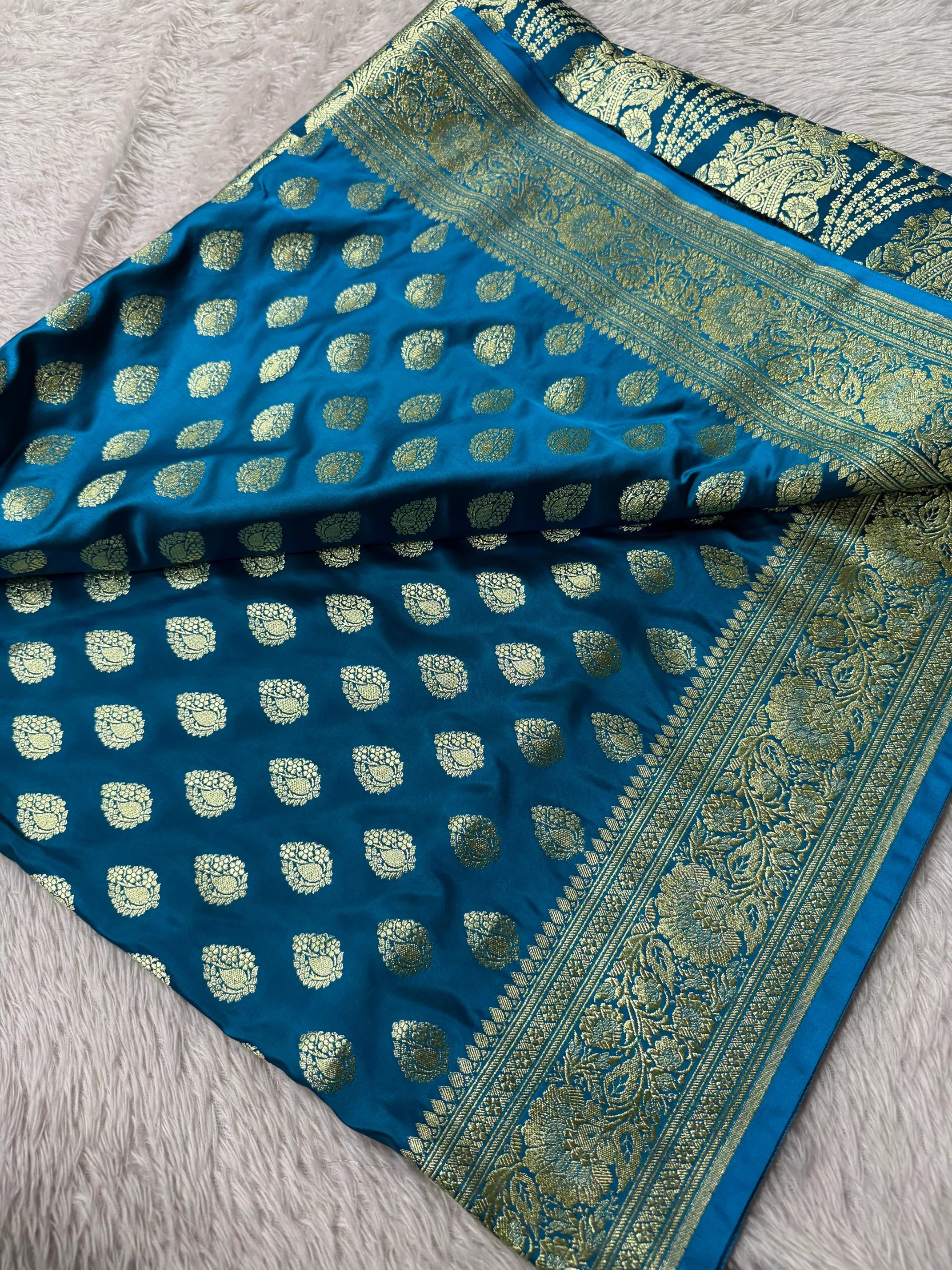 Premium Satin Silk Bridal Banarasi Saree