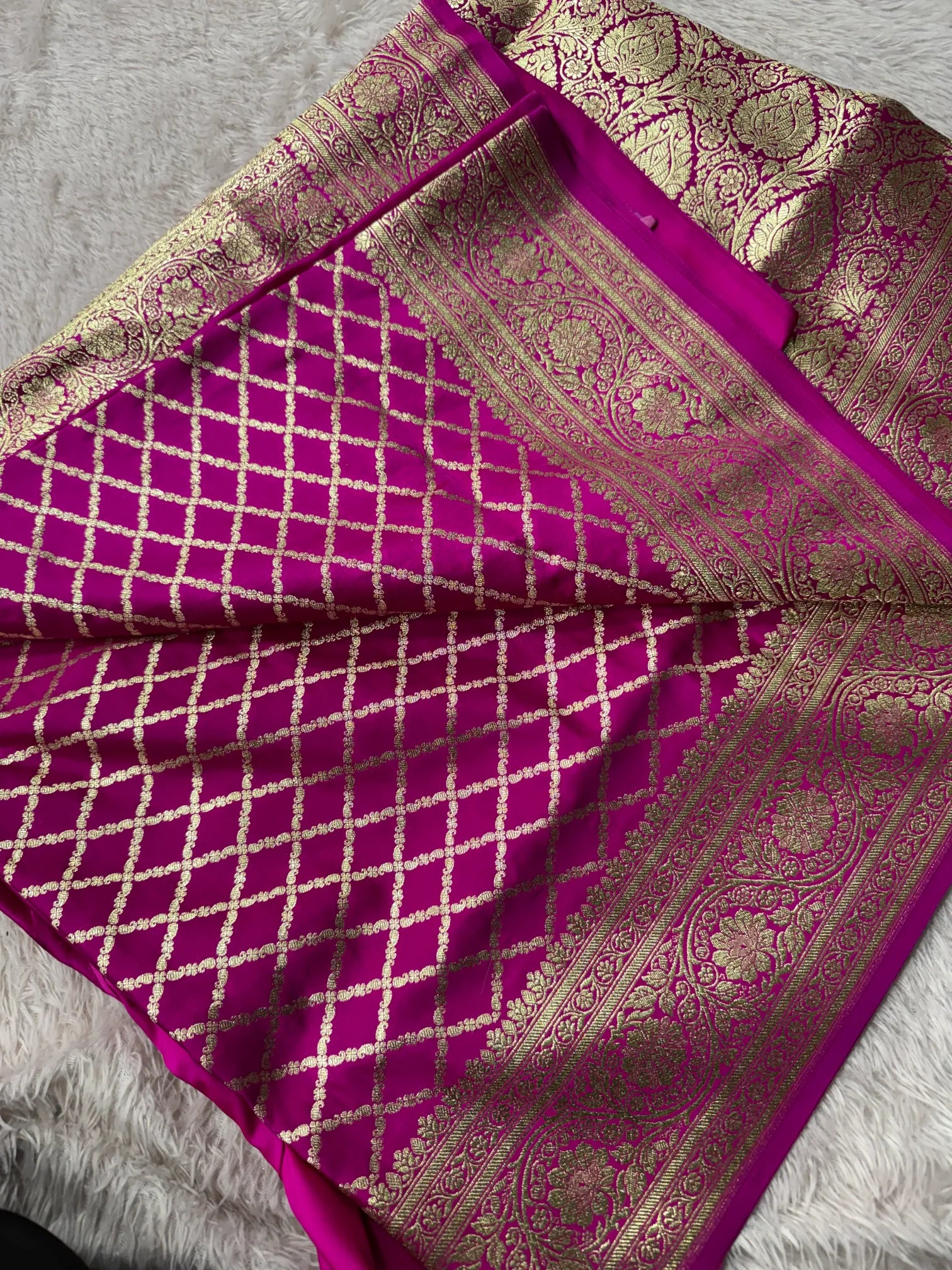 Premium Satin Silk Bridal Banarasi Saree