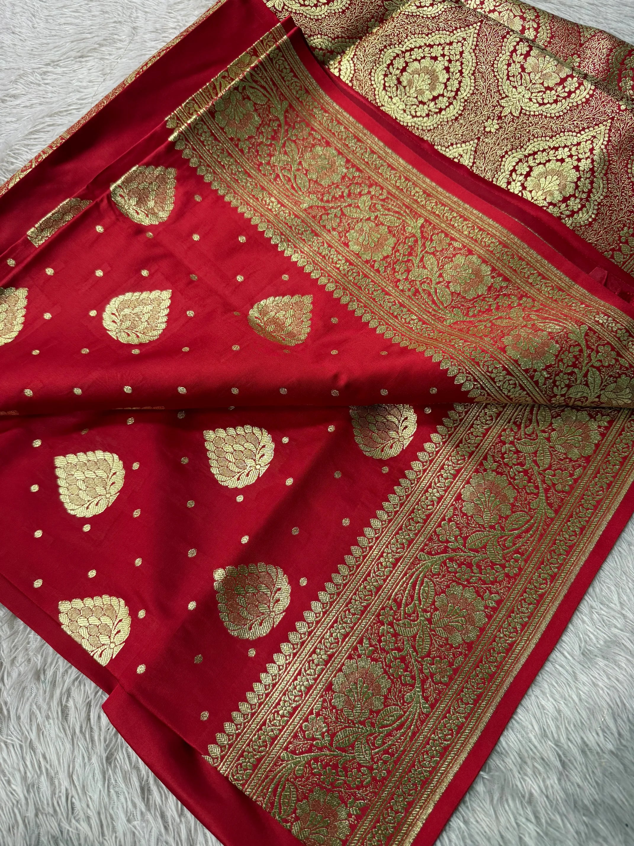 Premium Satin Silk Bridal Banarasi Saree