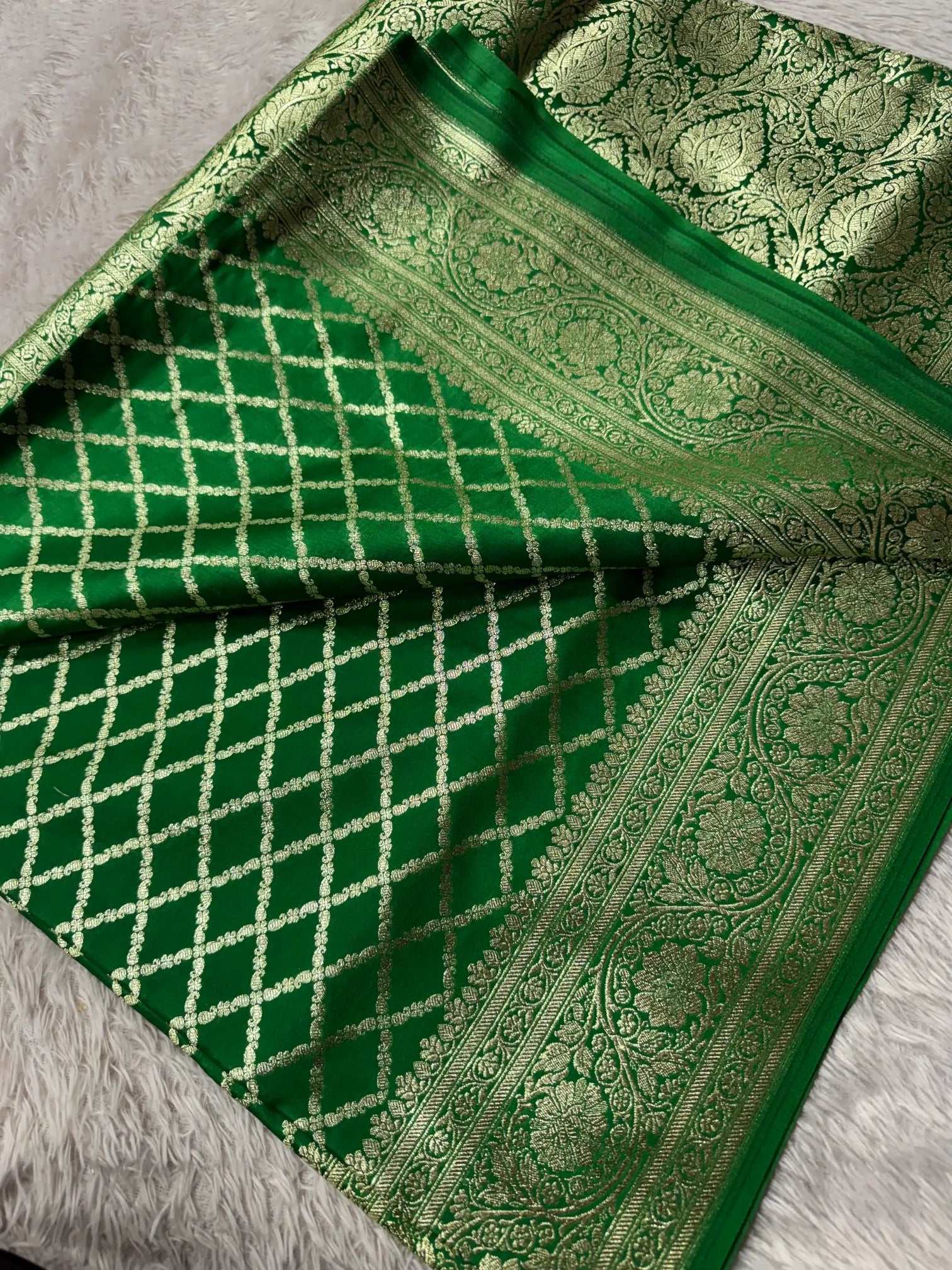 Premium Satin Silk Bridal Banarasi Saree