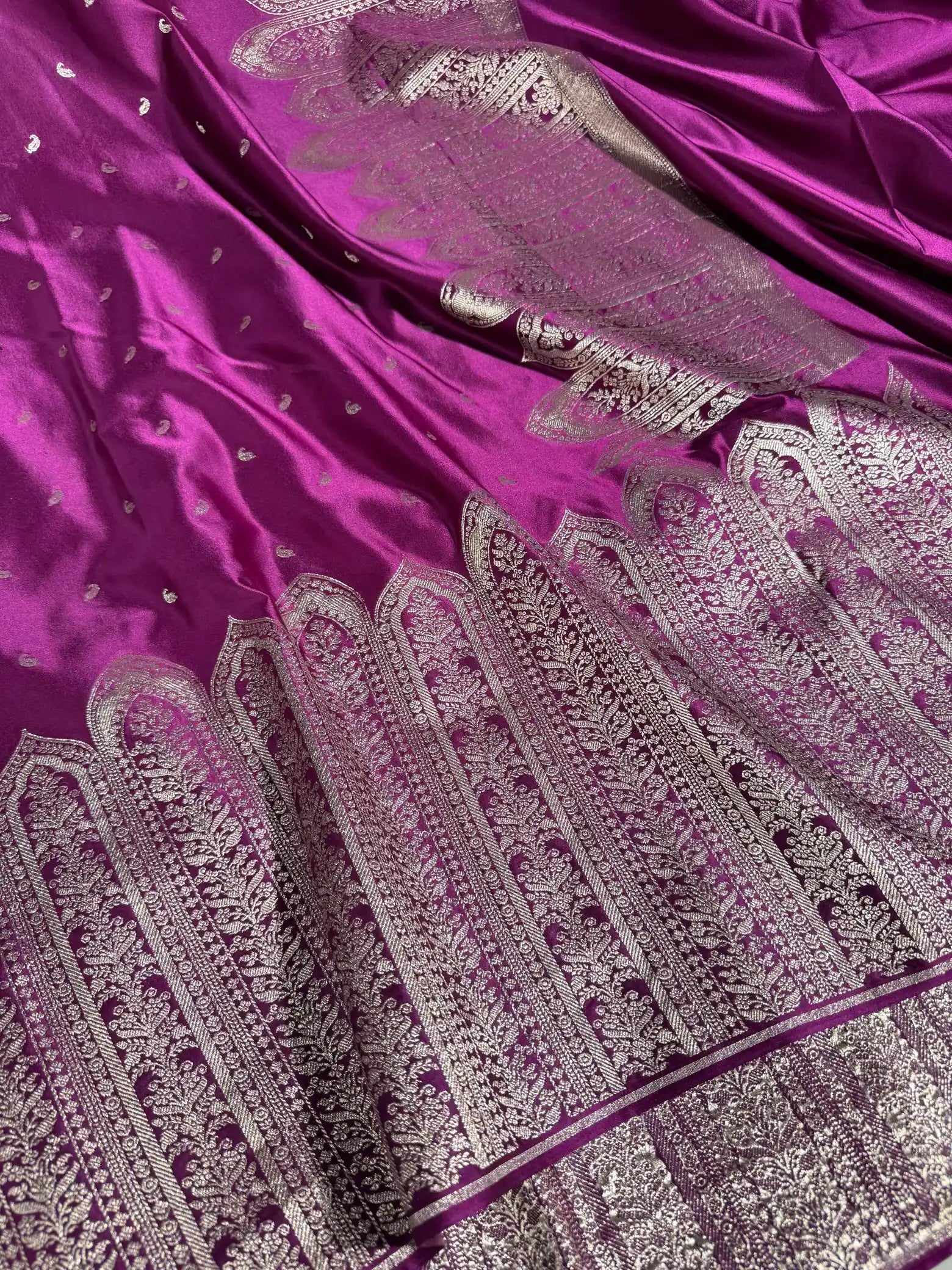 Purple Mashru Katan Silk Heritage Weave Banarasi Saree