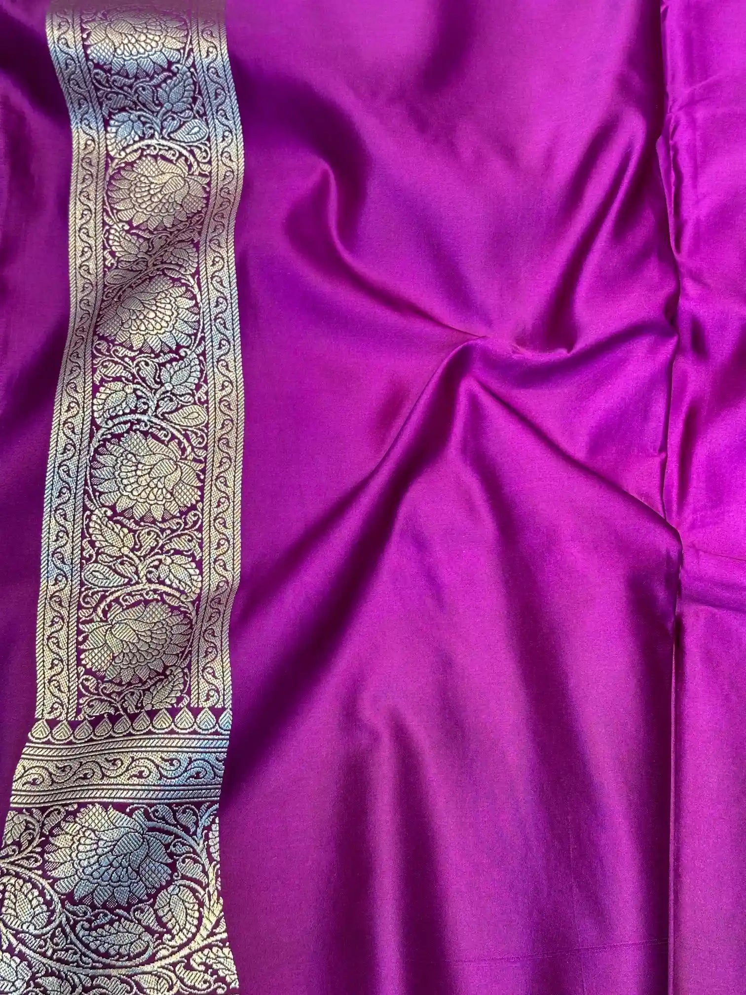 Purple Motifs Weave Mashru Katan Saree
