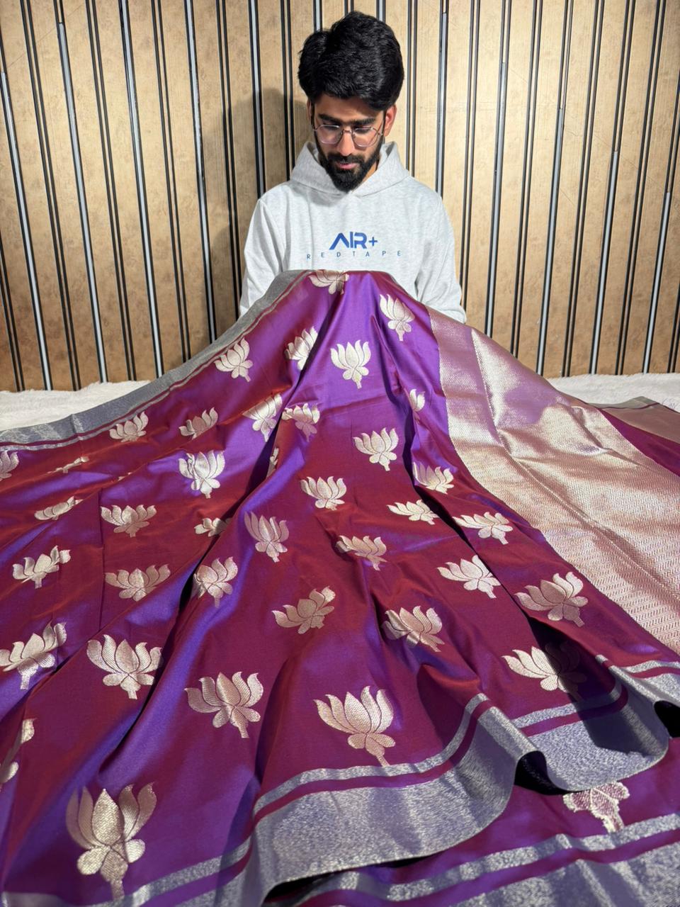 Purple Softsilk Traditional Weave Banarasi Saree