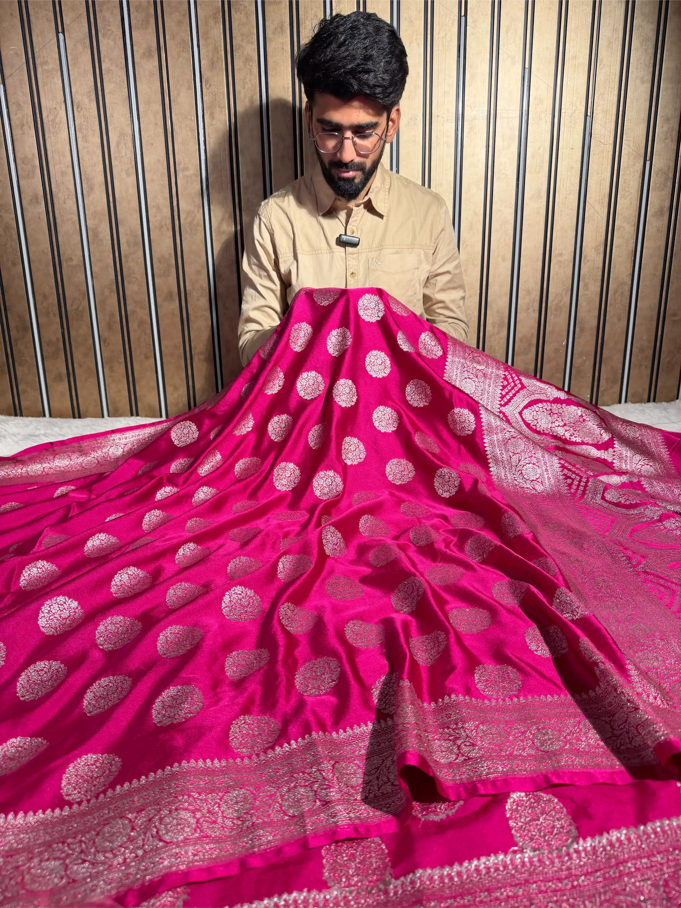 Rani Pink Mashru Katan Heritage Traditional Banarasi Saree