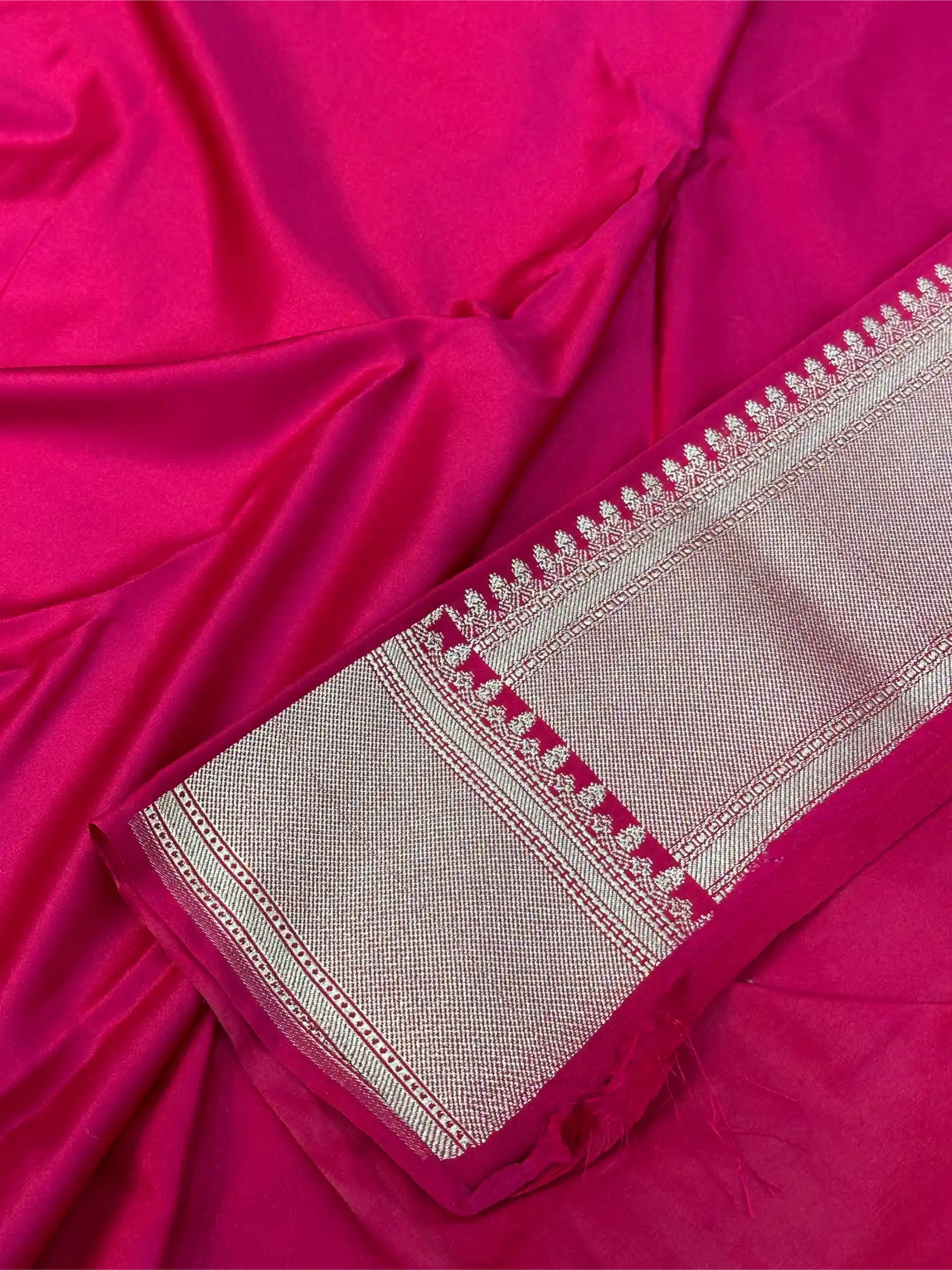 Rani Pink Mashru Katan Silk Meenakari Intricate Weave Banarasi Saree