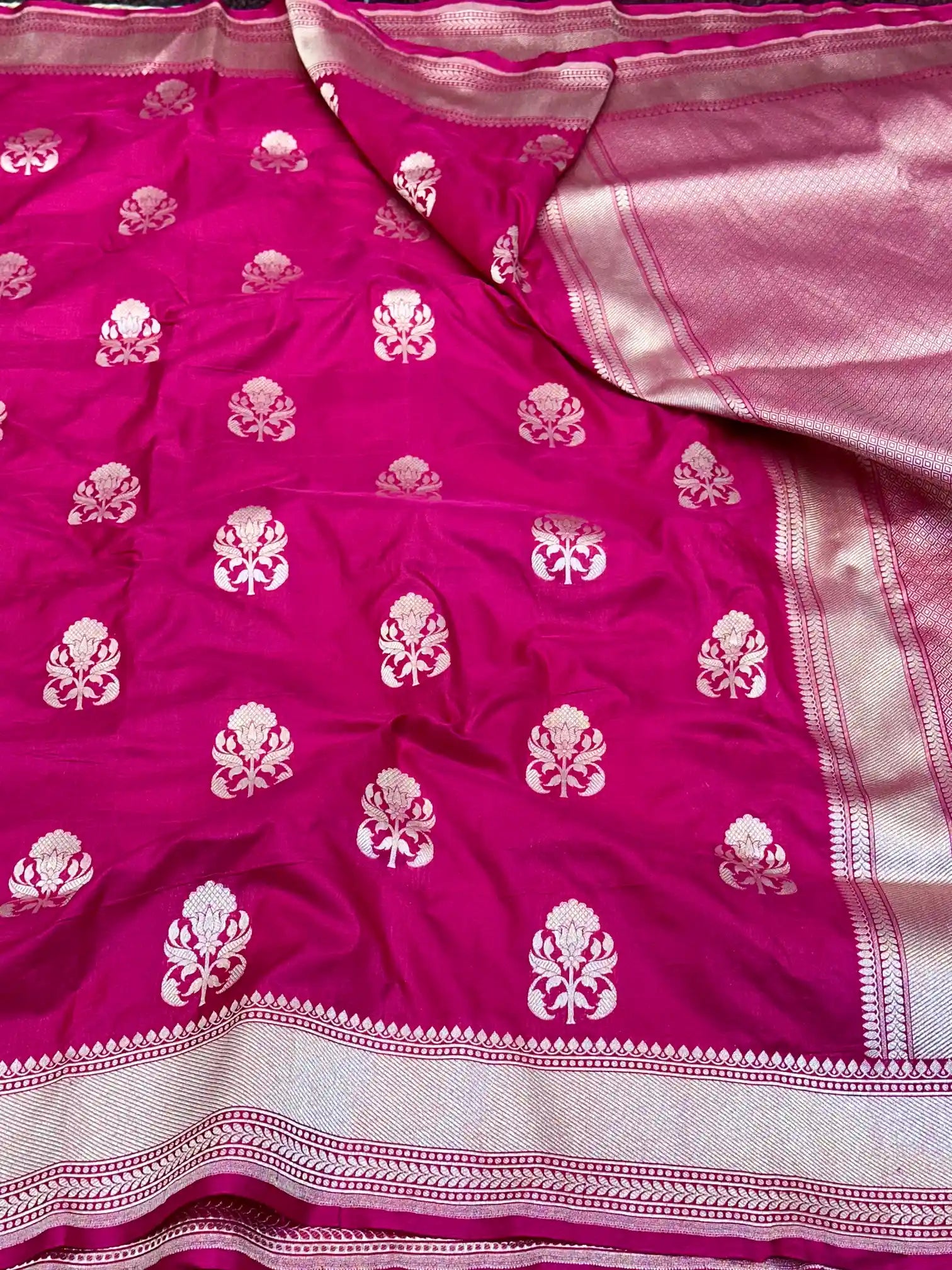 Rani Pink Traditional Pure Katan Silk Banarasi Saree