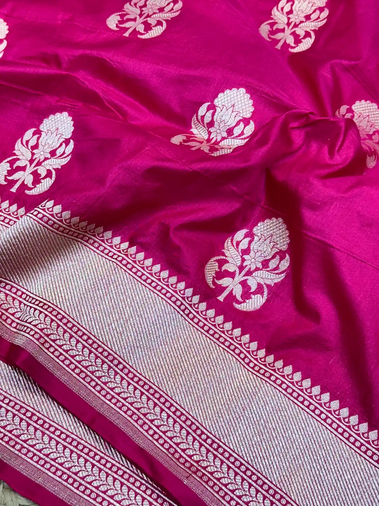Rani Pink Traditional Pure Katan Silk Banarasi Saree