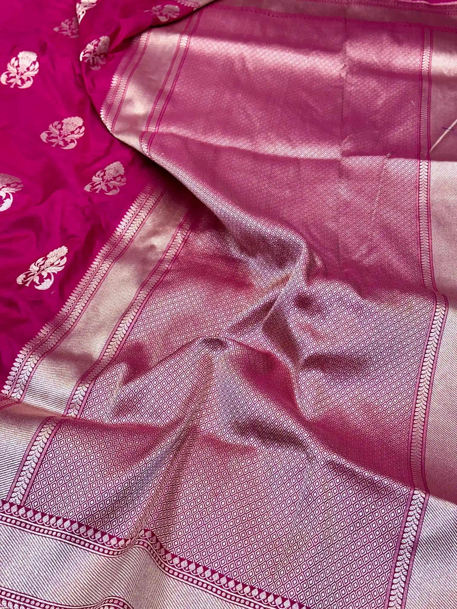 Rani Pink Traditional Pure Katan Silk Banarasi Saree