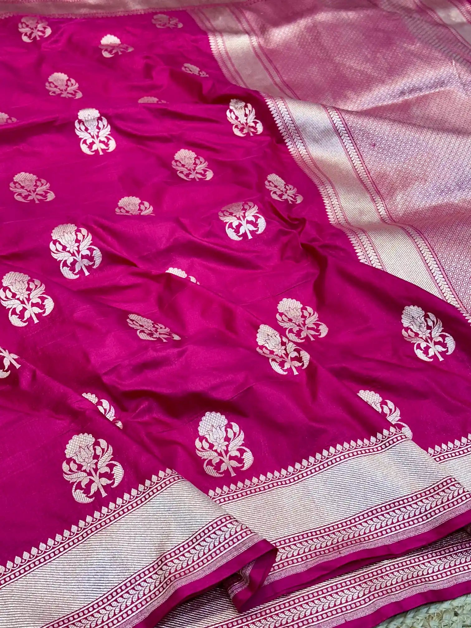 Rani Pink Traditional Pure Katan Silk Banarasi Saree