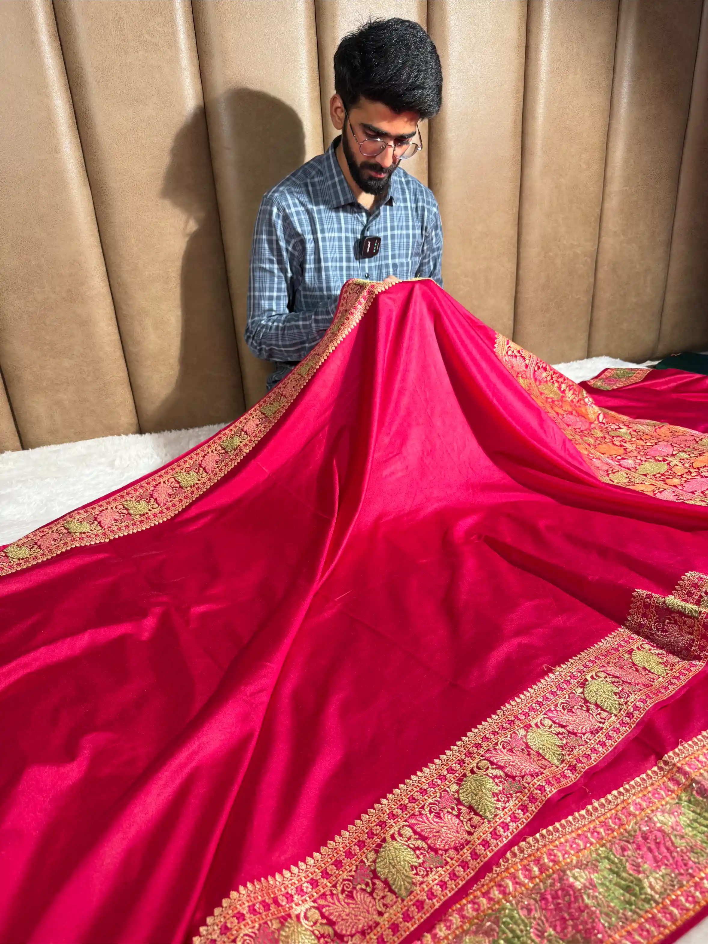 Rani Pink Warm Silk Tilfi Meenakari Weave Banarasi Saree