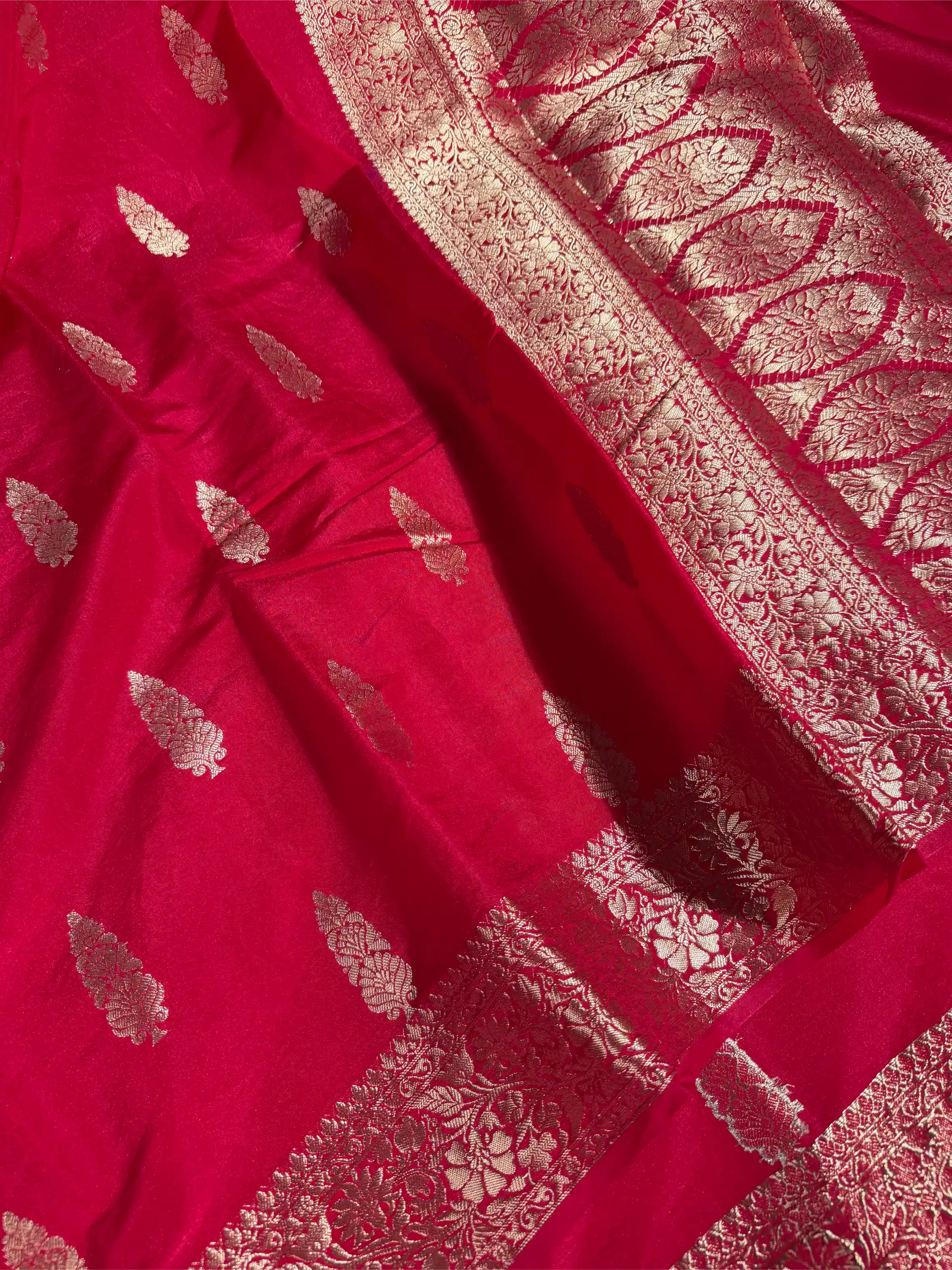 Rani Pink Warm Silk Traditional Buta Weave Banarasi Saree