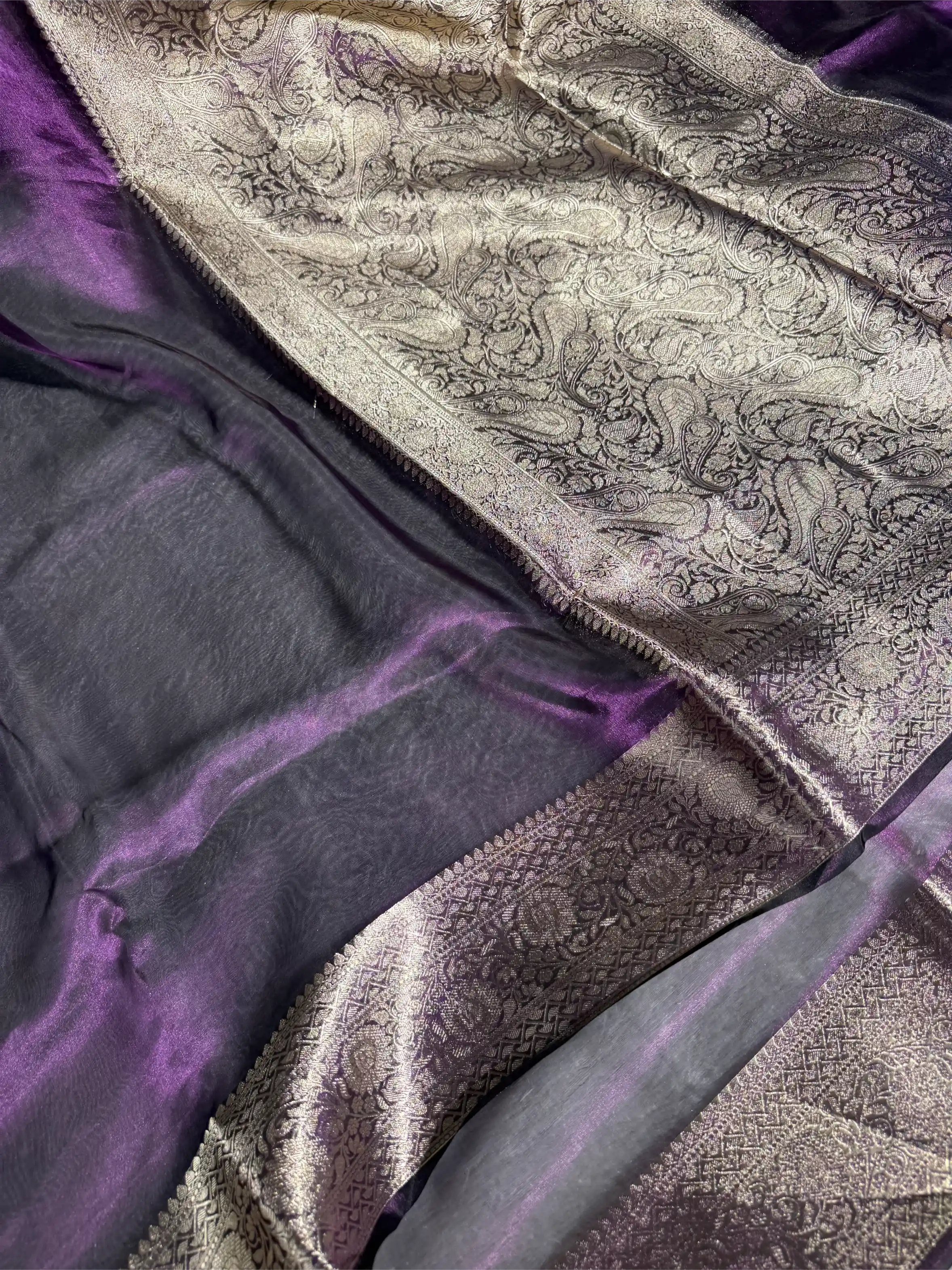 Rare Baigani Pure Tissue Silk Banarasi Saree