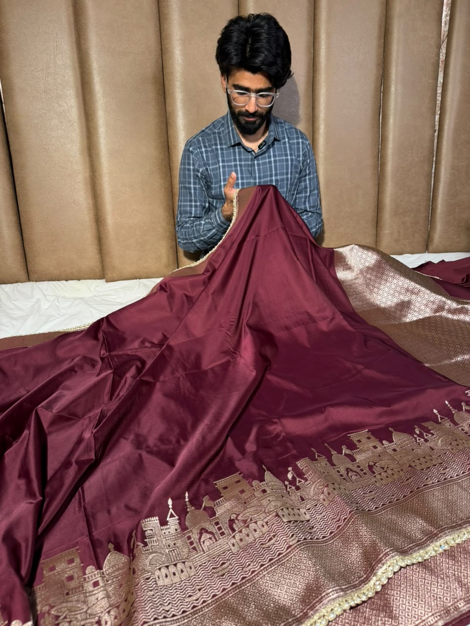 Rare Wine Mashru Katan Ghats Of Banaras Saree