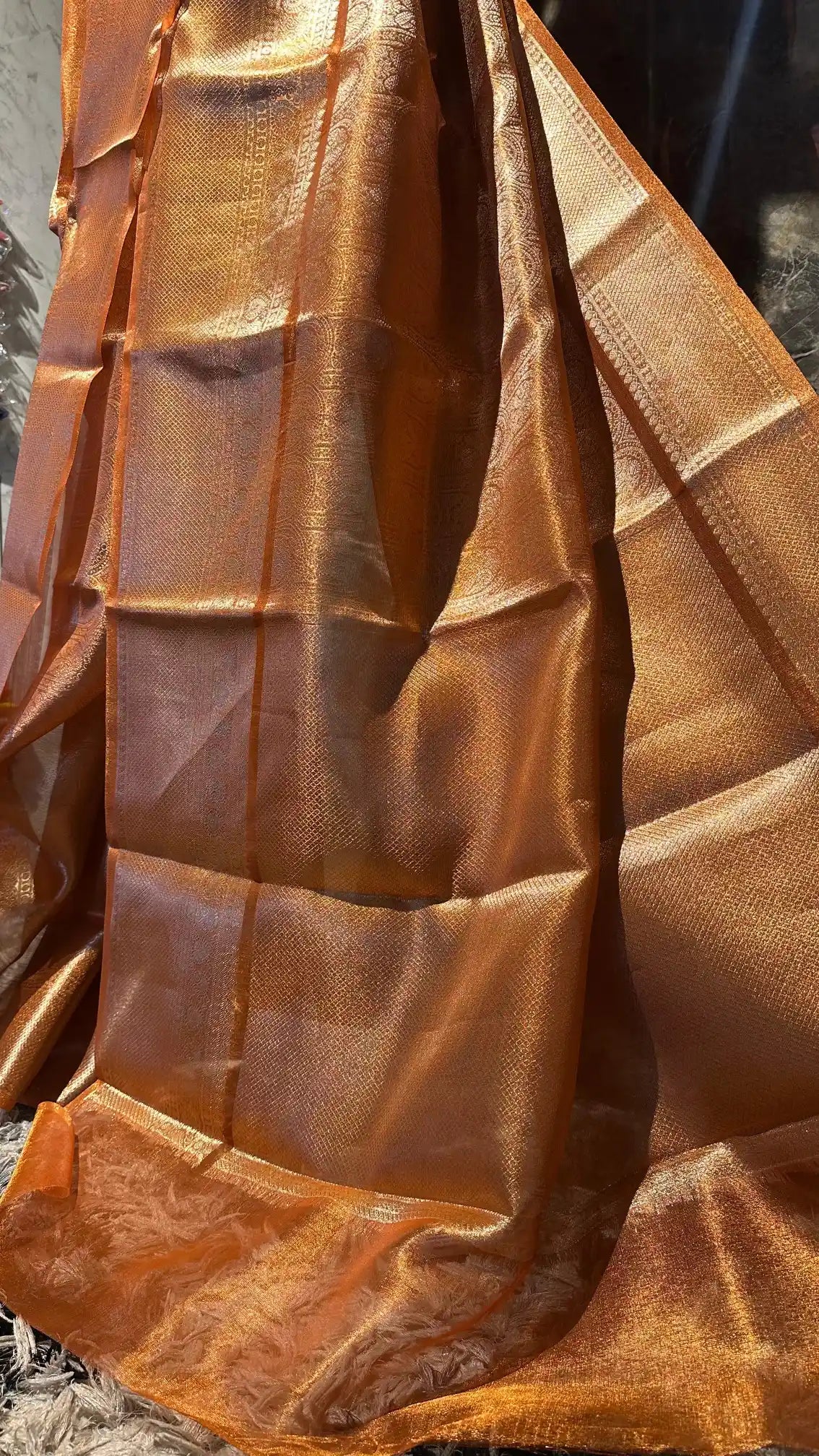 Ready To Wear Kanjivaram Brocade Tissue Saree