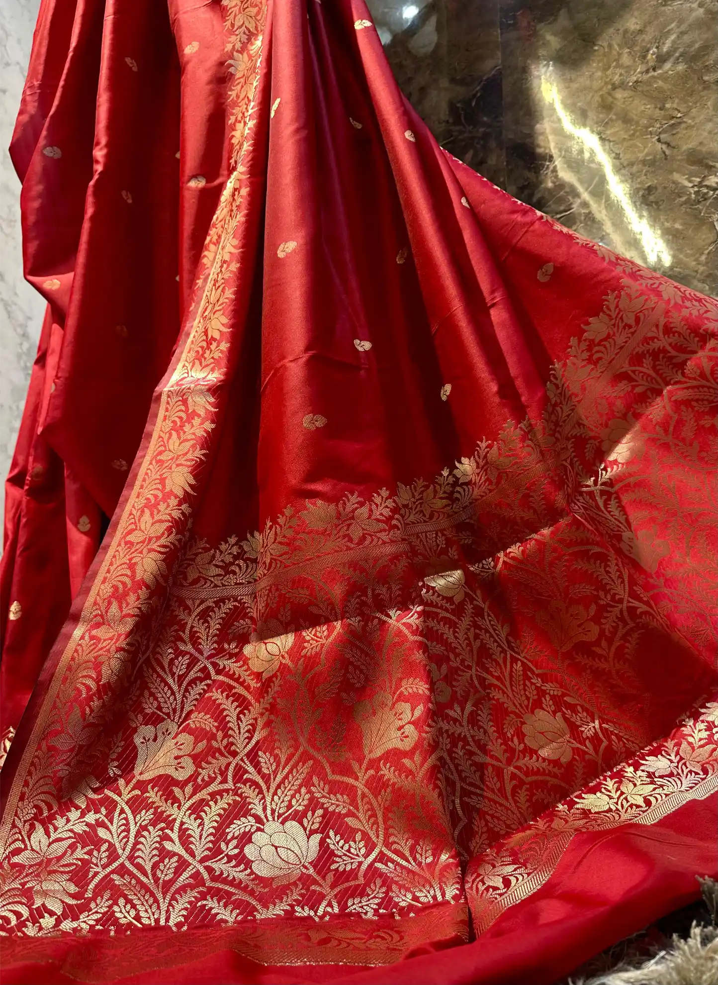Ready To Wear Maroon Semi Katan Silk Saree