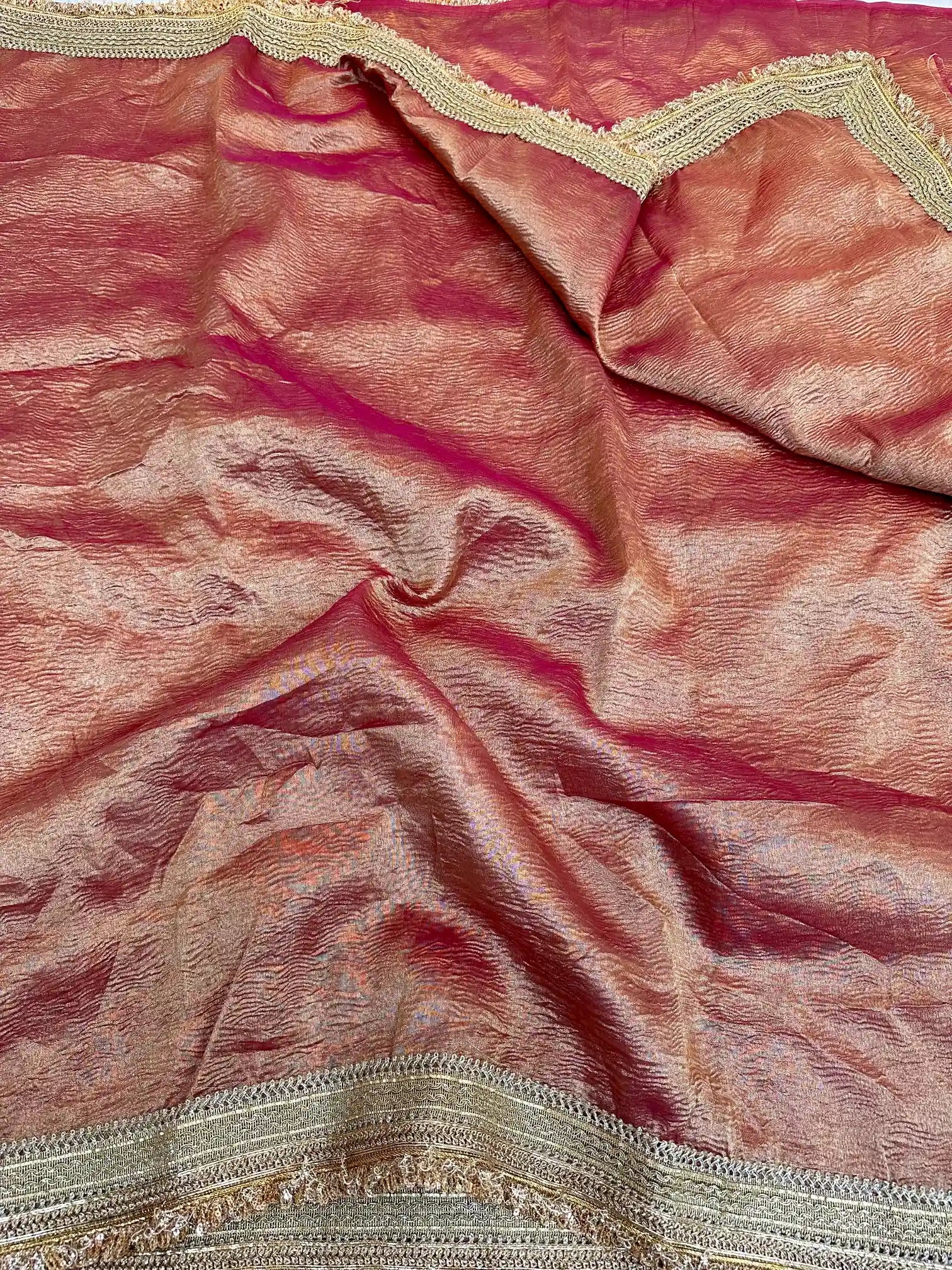 Reba Mam Inspired Crush Tissue Saree