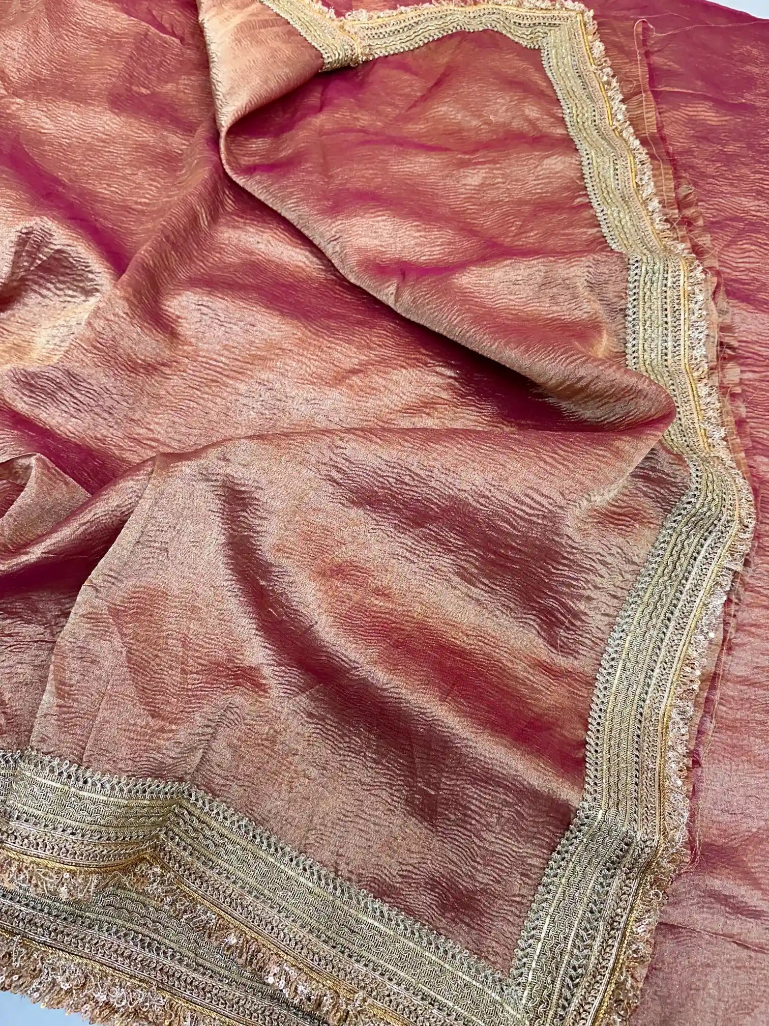 Reba Mam Inspired Crush Tissue Saree
