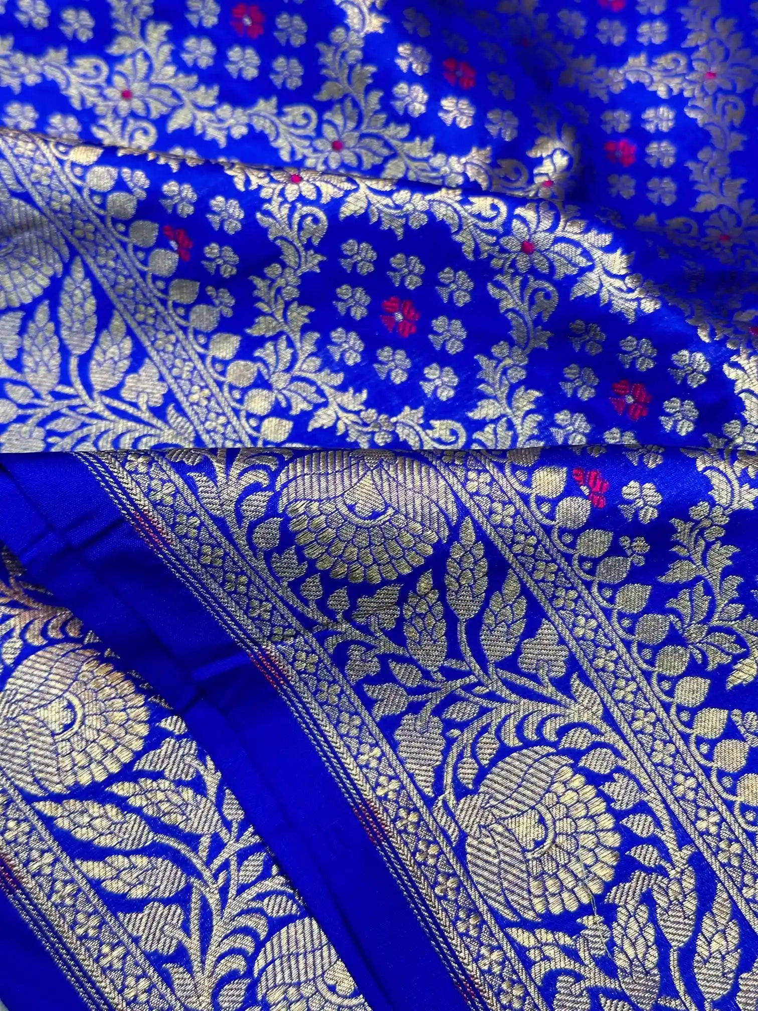Royal Blue Meenakari Pure Katan Silk Banarasi Saree