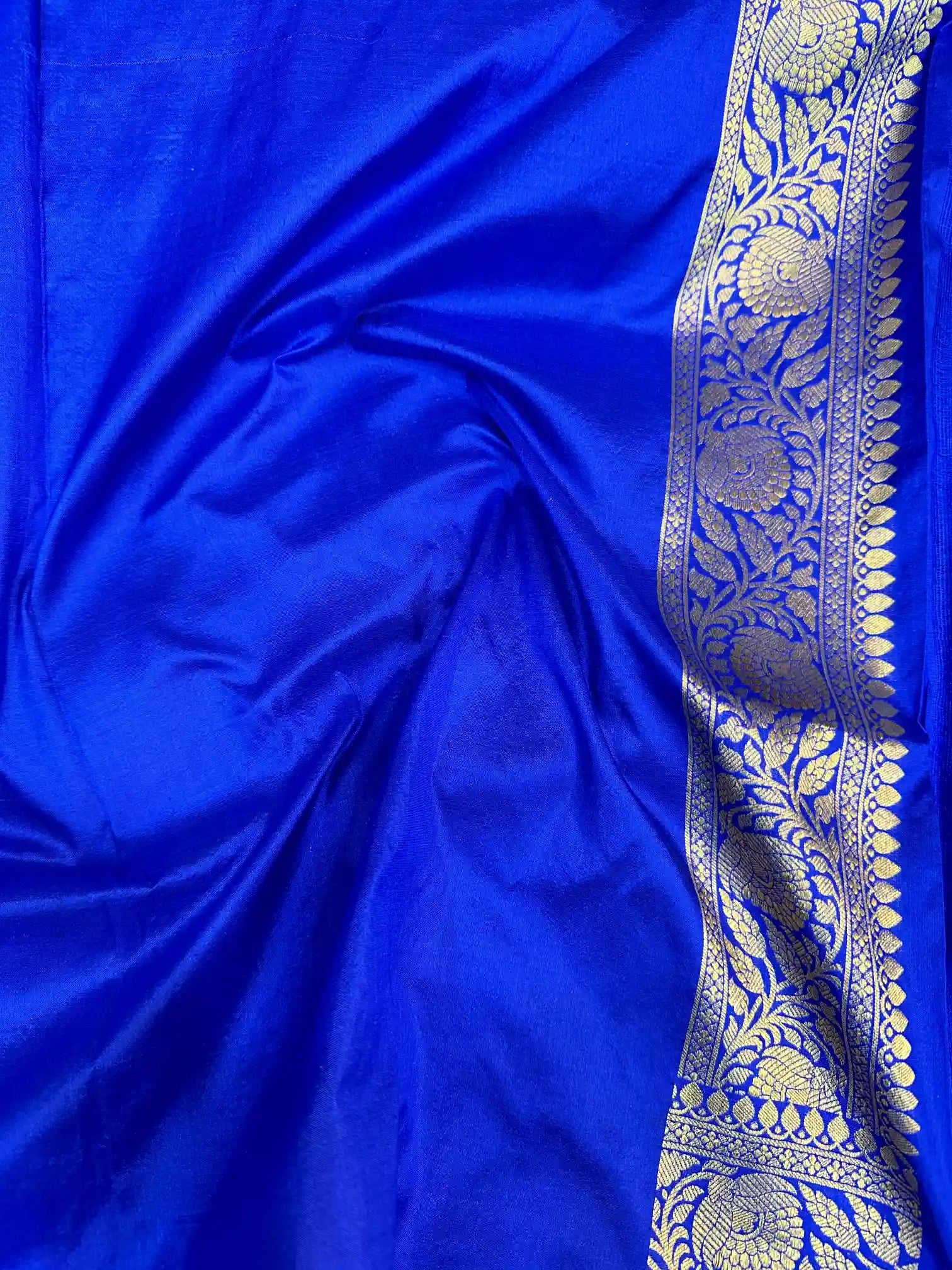 Royal Blue Meenakari Pure Katan Silk Banarasi Saree