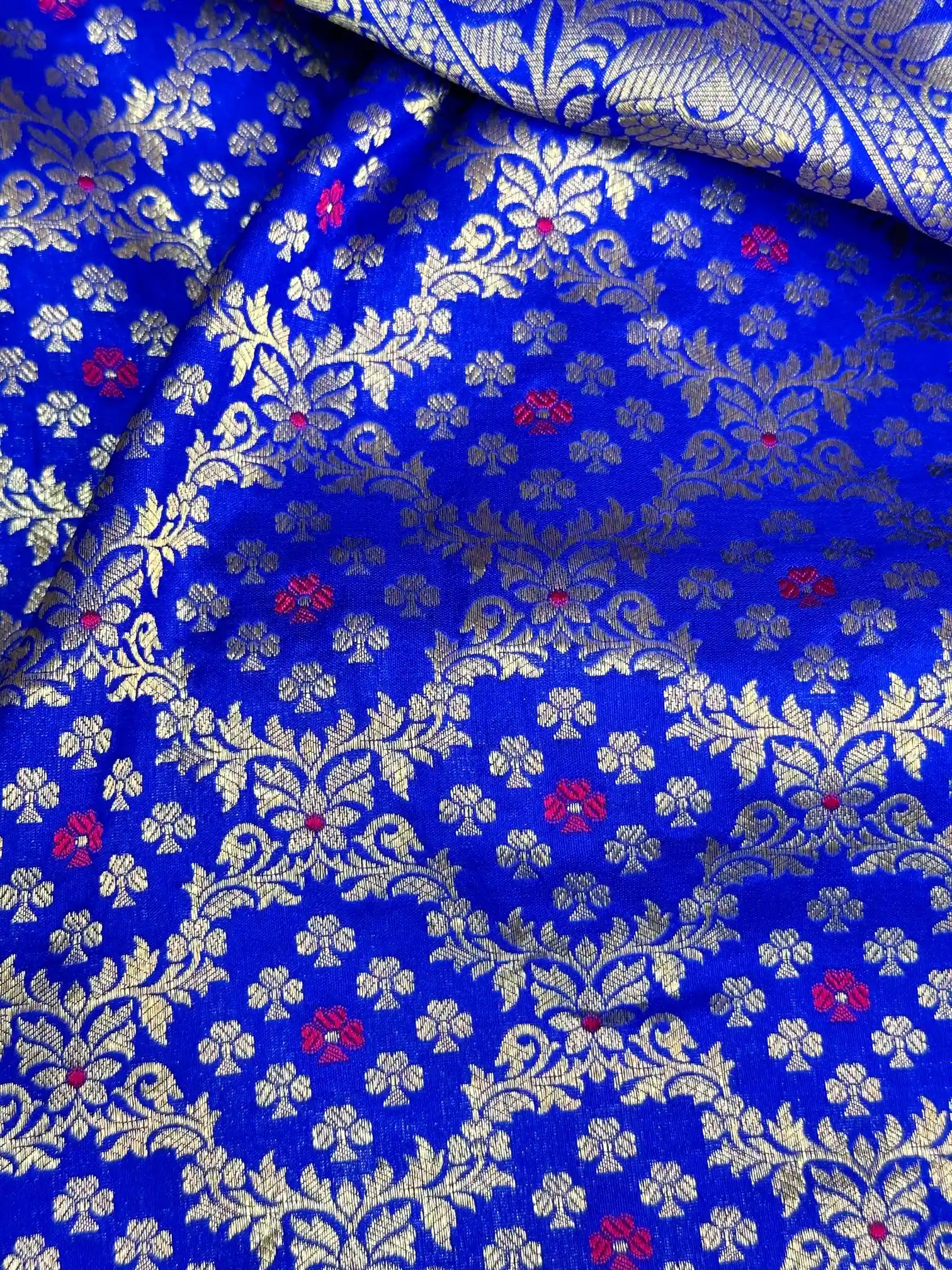 Royal Blue Meenakari Pure Katan Silk Banarasi Saree