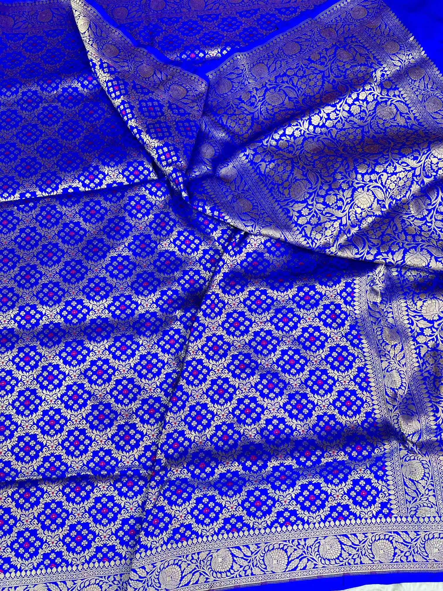 Royal Blue Meenakari Pure Katan Silk Banarasi Saree