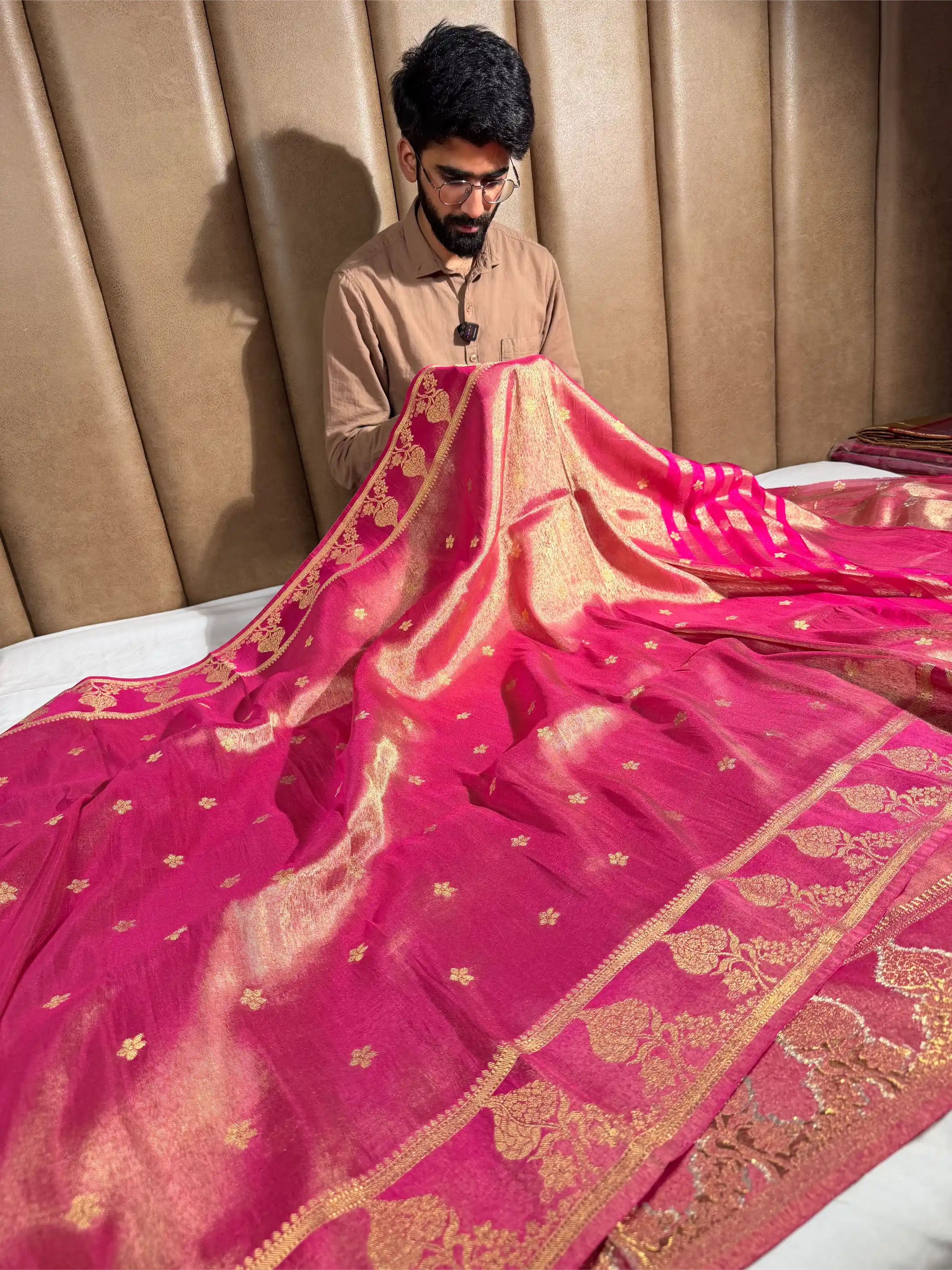 Rusted Rani Tissue Silk Heritage Weave Banarasi Saree