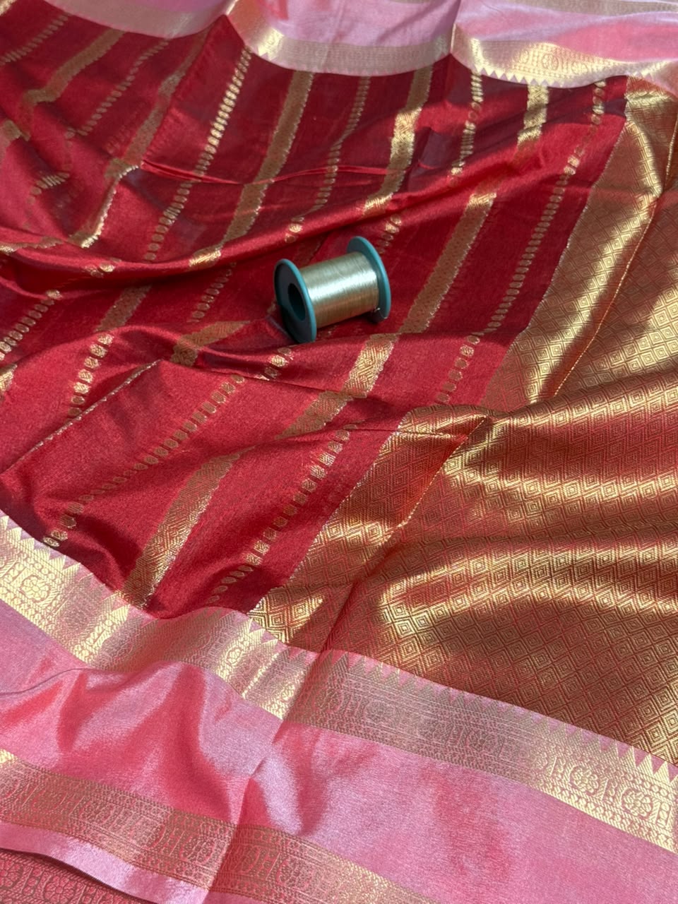 Bright Red Softsilk Heritage Banarasi Saree