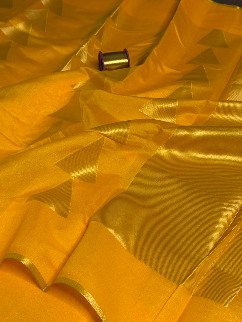 Bright yellow Softsilk Heritage Banarasi Saree