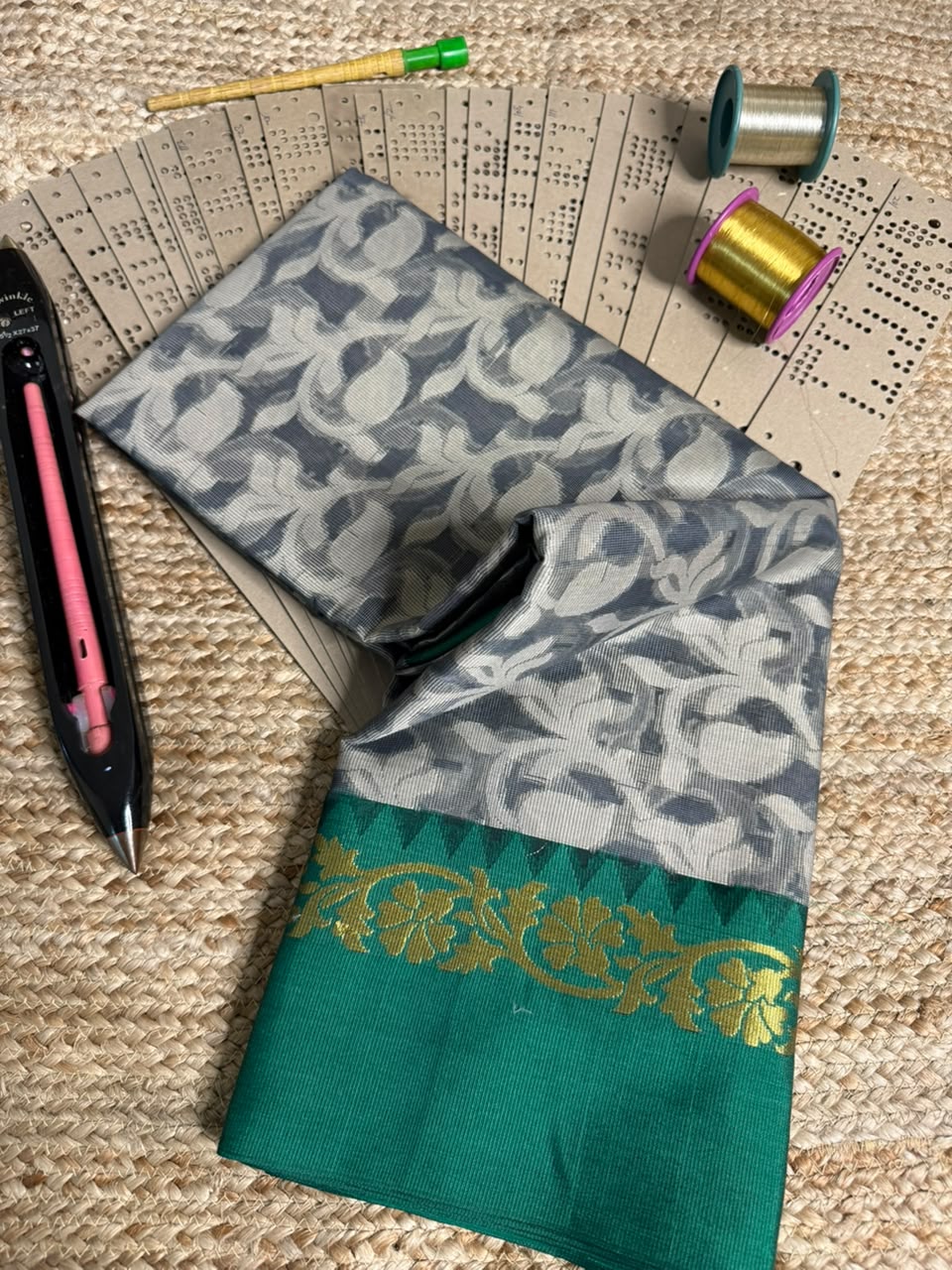 Grey Patola Softsilk Heritage Banarasi Saree
