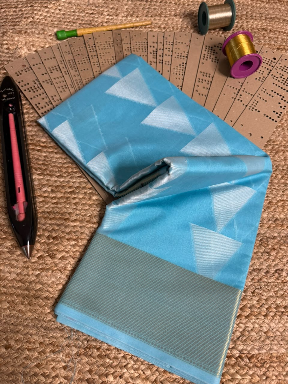 Firozi Blue Softsilk Heritage Banarasi Saree
