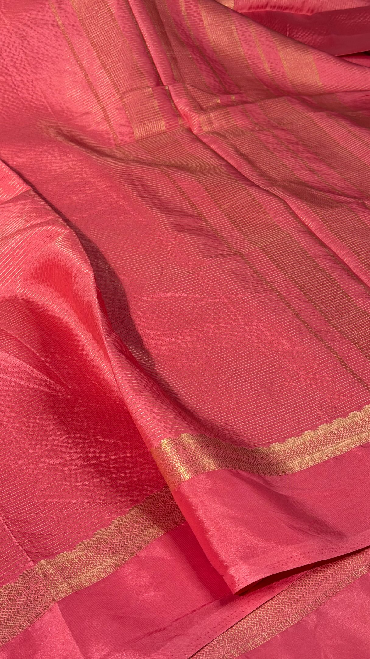 Light Peach Shade Crepe Georgette Banarasi Saree
