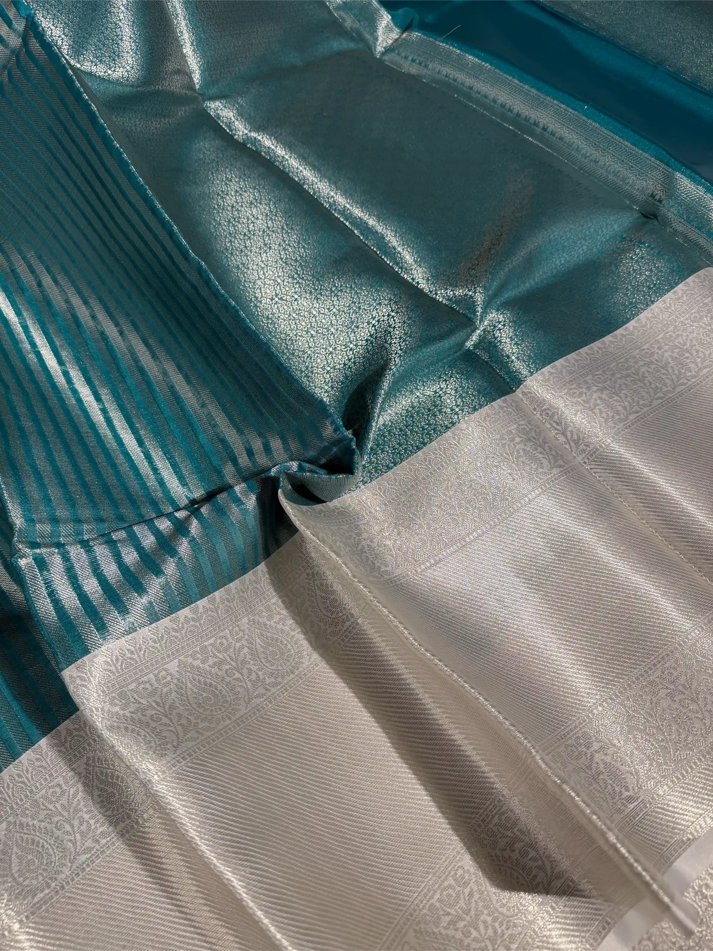 Sea Blue Traditional Soft Kanchi Silk Saree