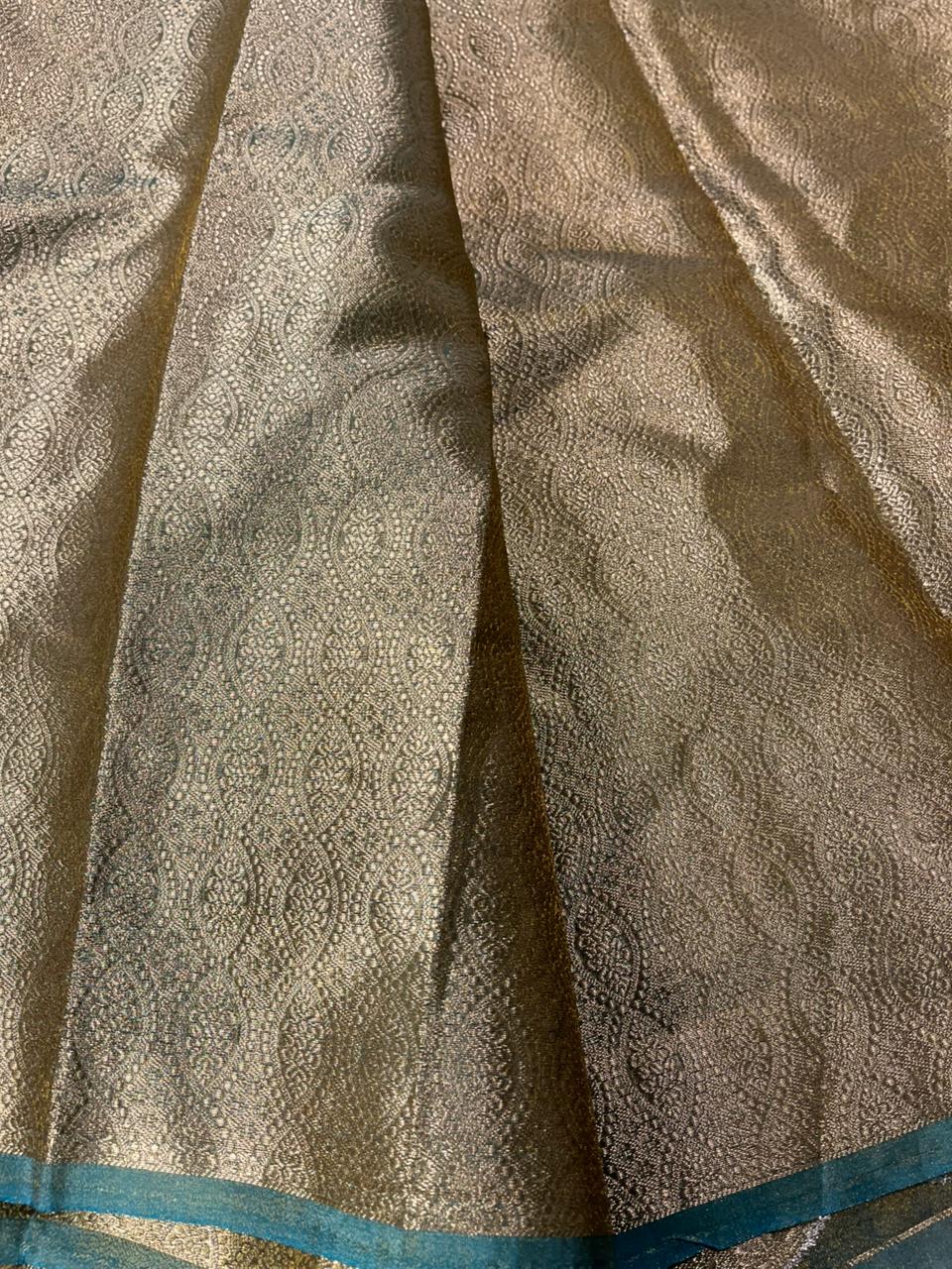 Sea Green Crush Tissue Silk Banarasi Saree