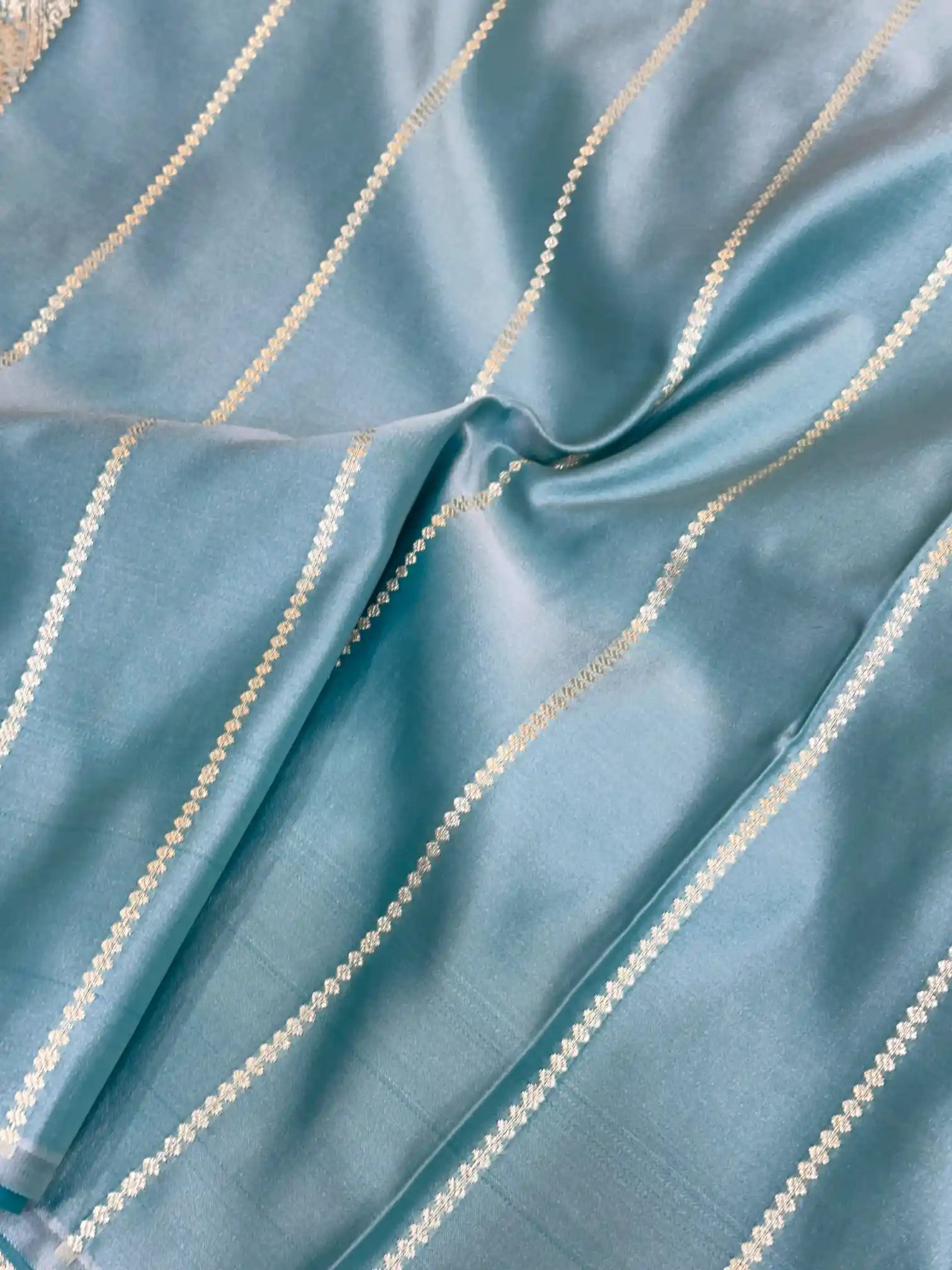 Sea Green Mashru Silk Banarasi Saree