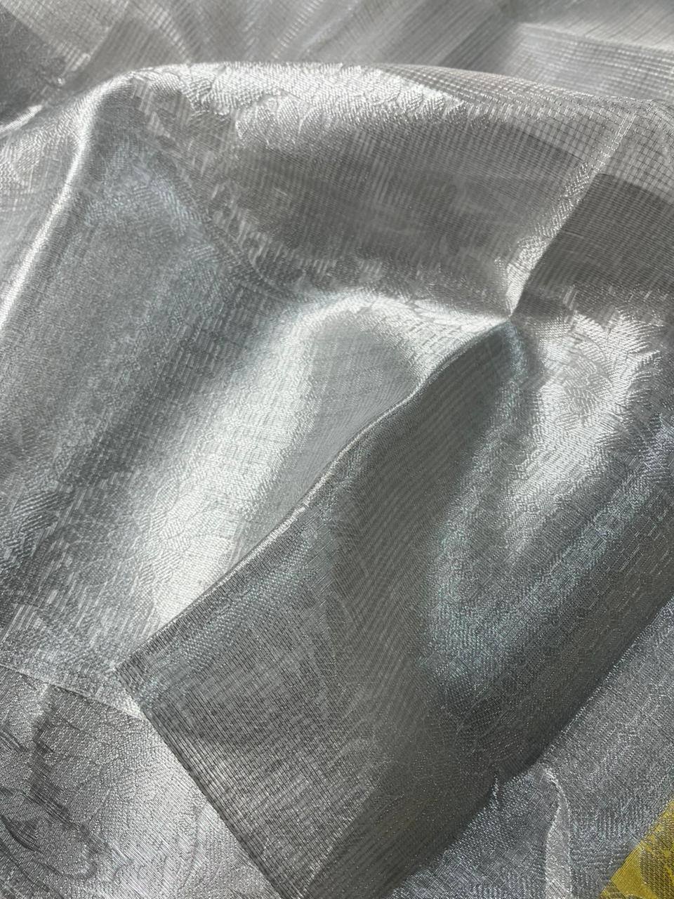 Silver Shade Kota Tissue Silk Banarasi Saree