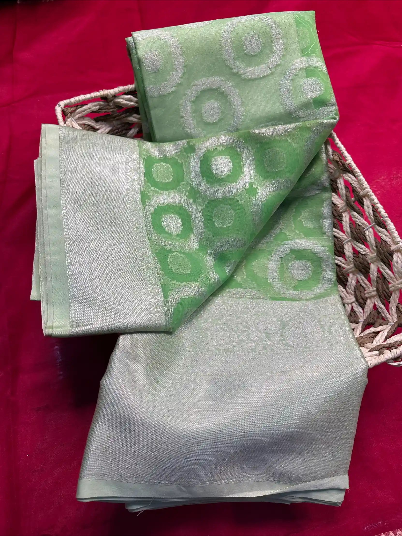 Beautiful Softsilk Embossed Weave Banarasi Saree