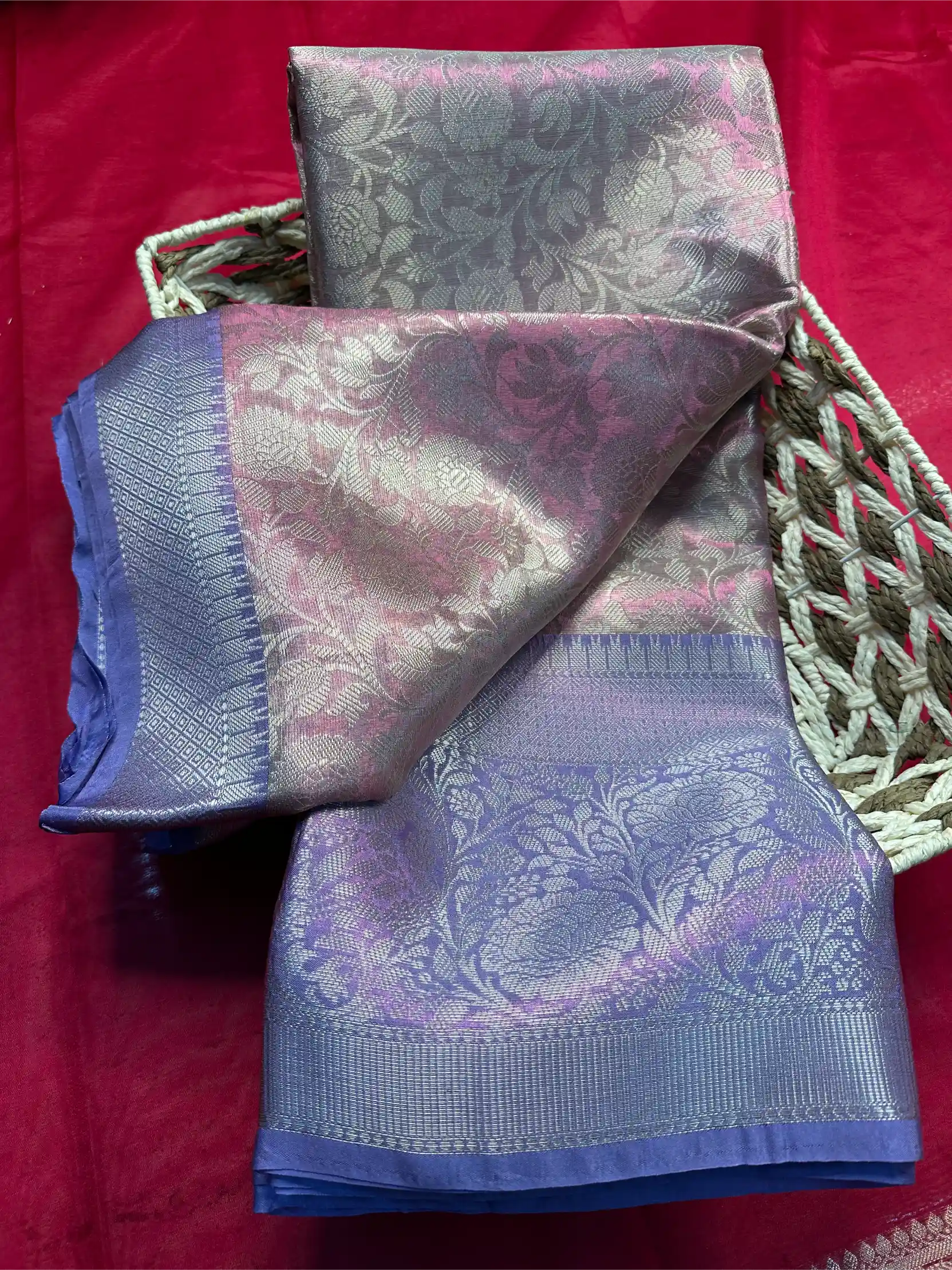 Beautiful Softsilk Embossed Weave Banarasi Saree