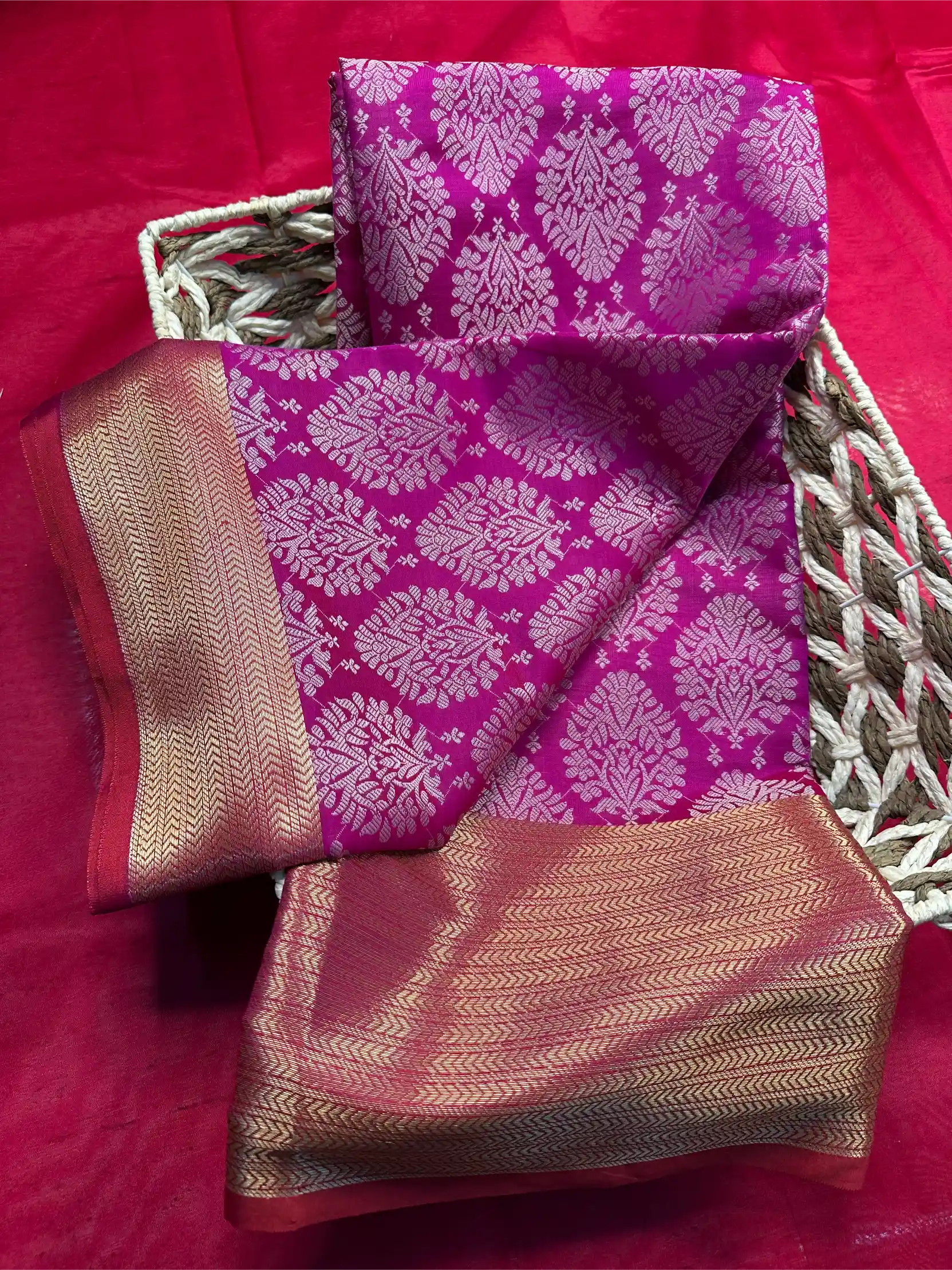Beautiful Softsilk Embossed Weave Banarasi Saree