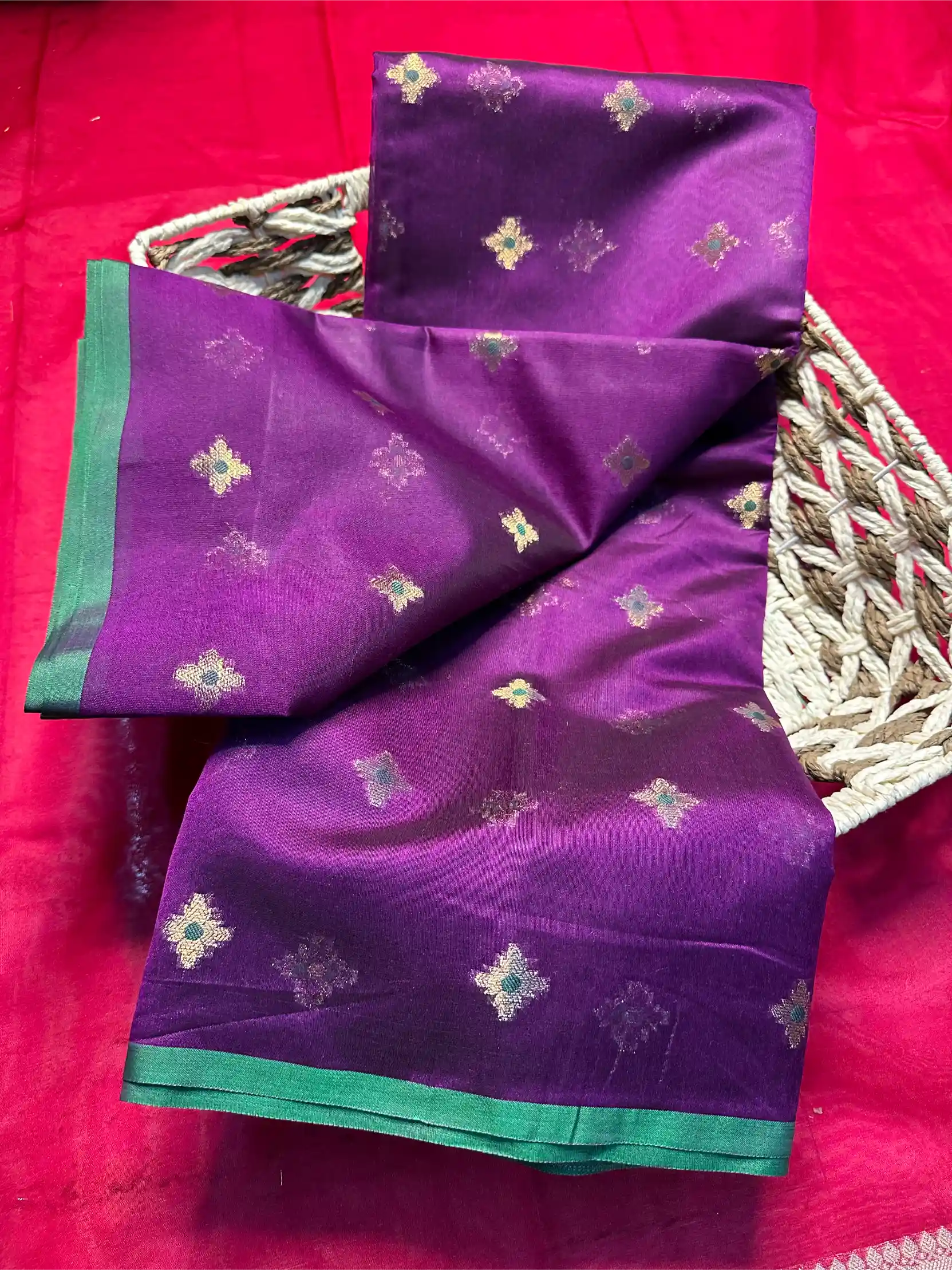 Beautiful Softsilk Embossed Weave Banarasi Saree