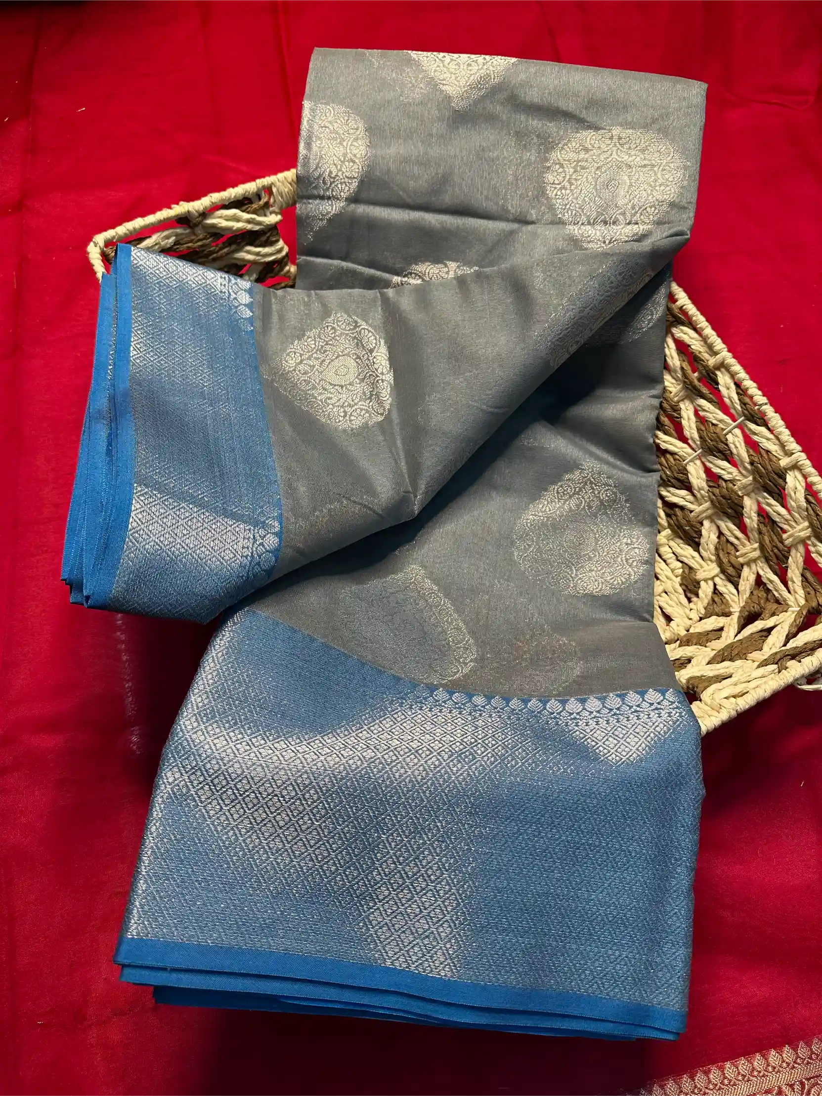 Beautiful Softsilk Embossed Weave Banarasi Saree