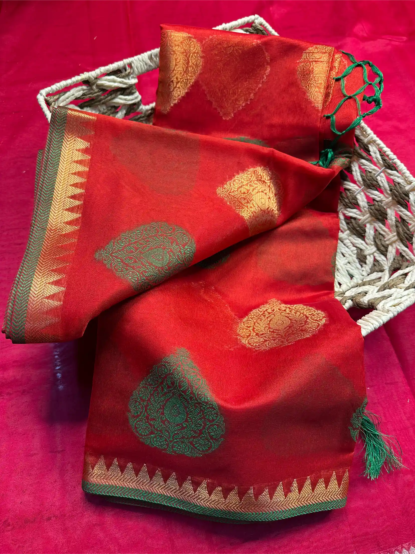 Beautiful Softsilk Embossed Weave Banarasi Saree