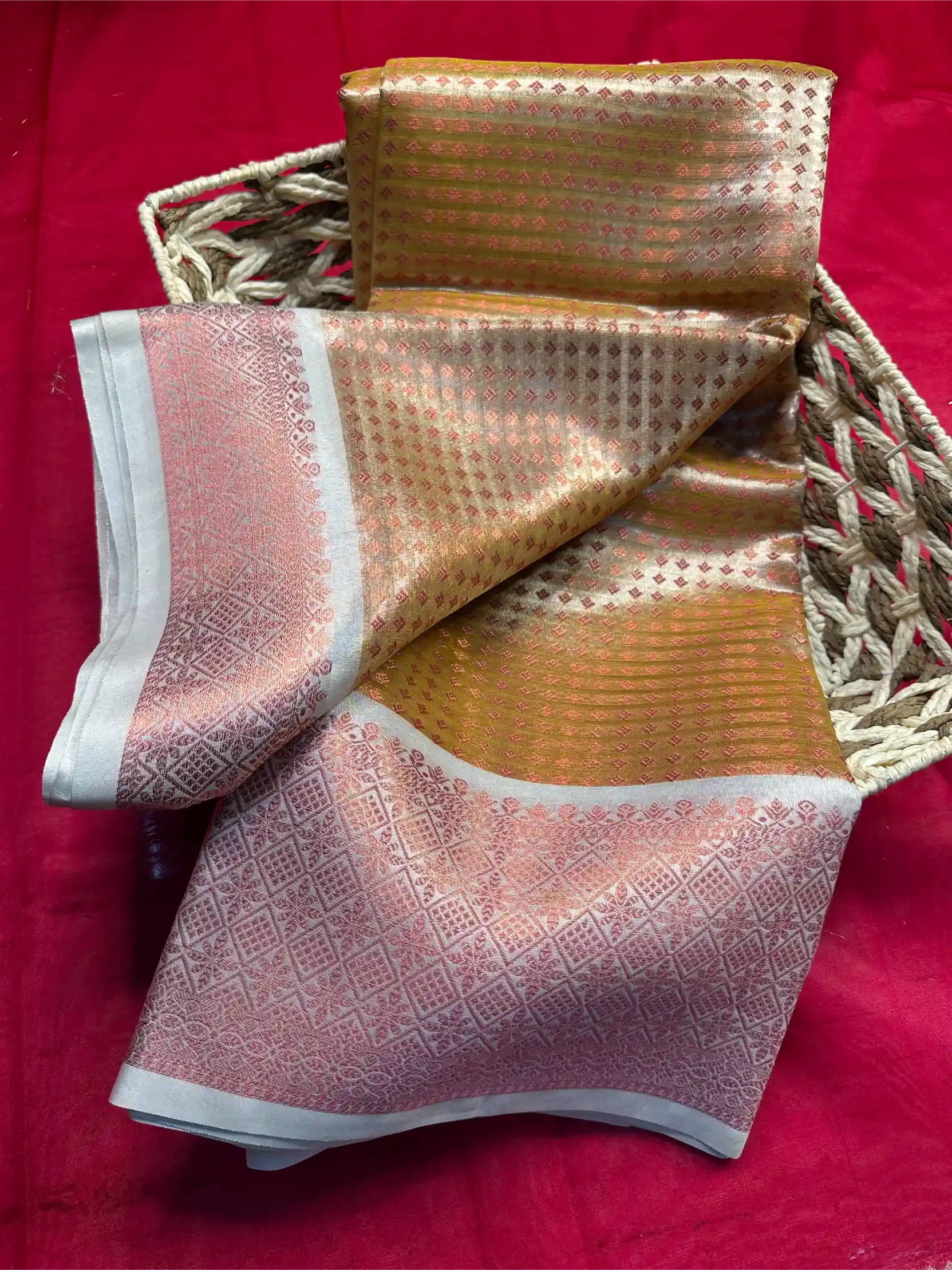 Beautiful Softsilk Embossed Weave Banarasi Saree