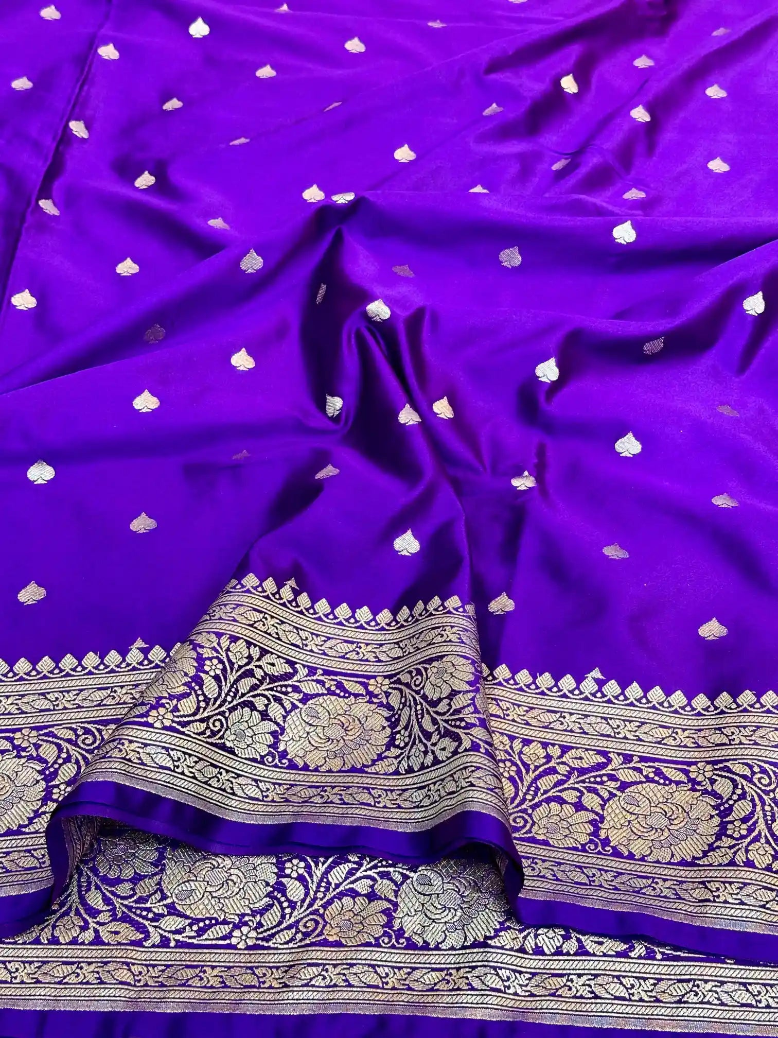 Subtle Purple Premium Mashru Katan Saree