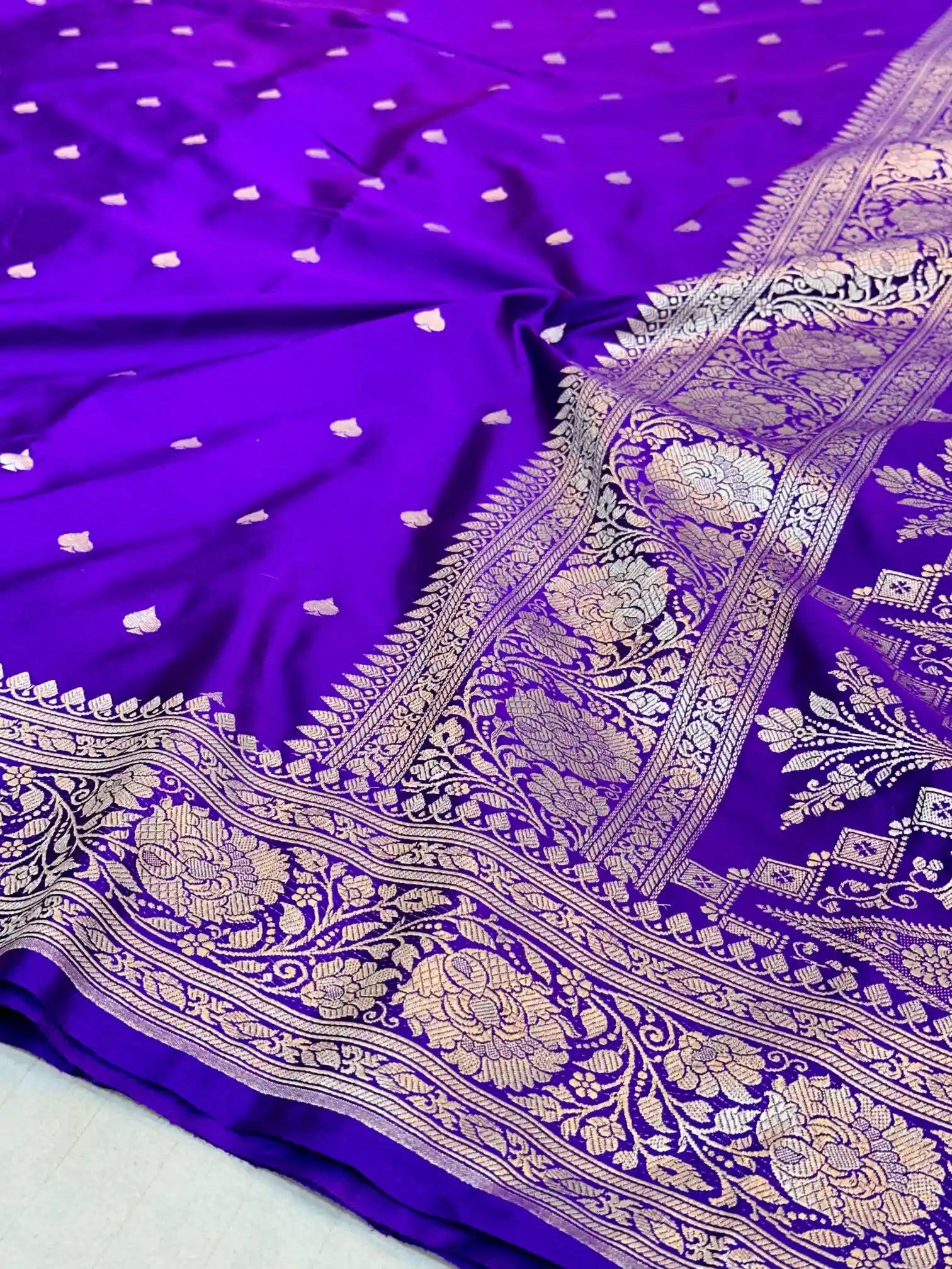 Subtle Purple Premium Mashru Katan Saree