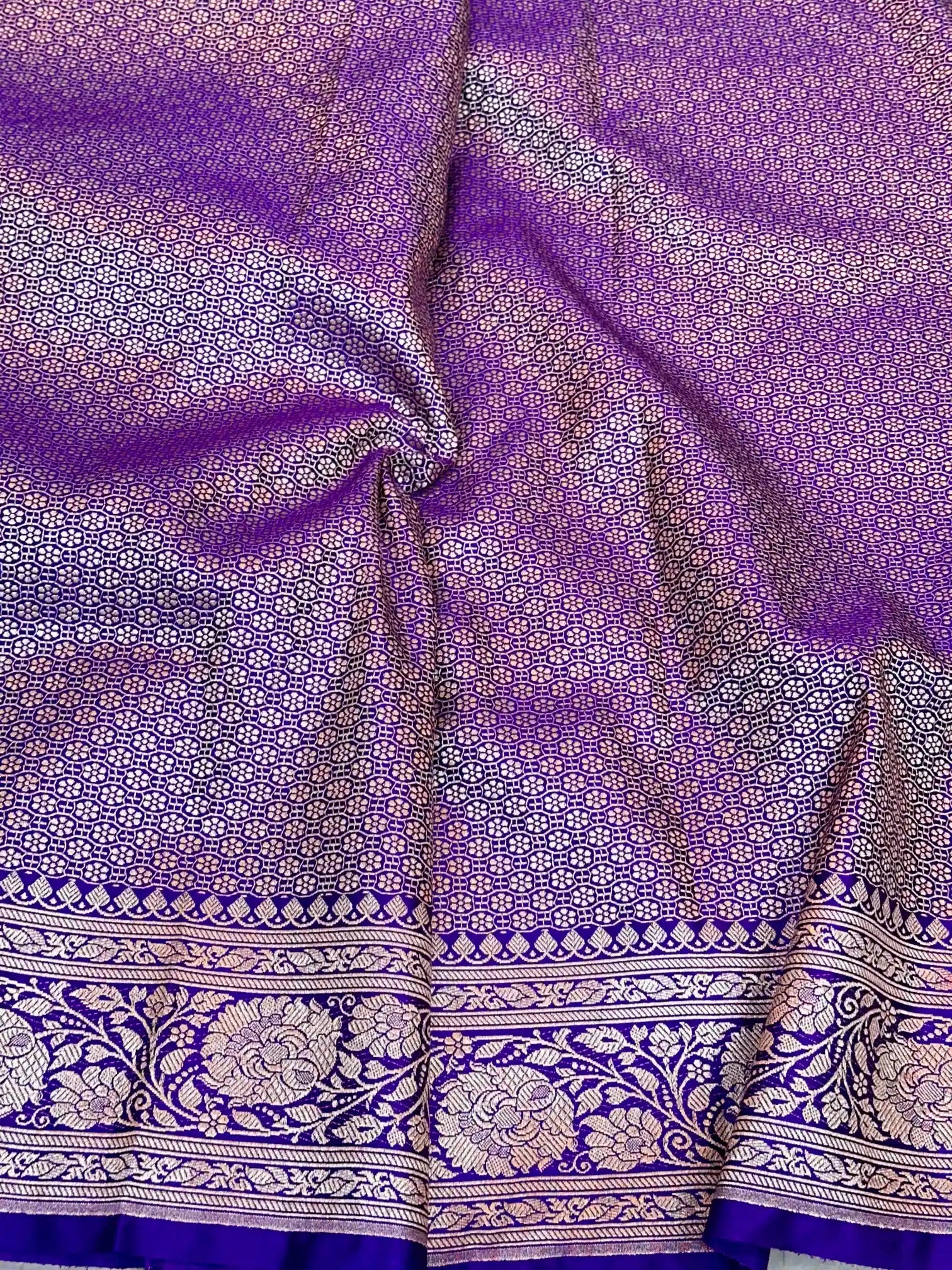Subtle Purple Premium Mashru Katan Saree